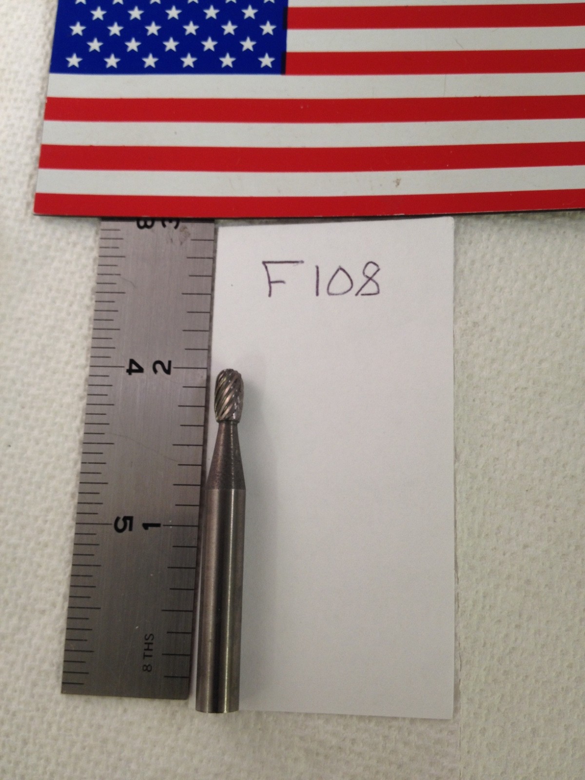 1 NEW FALCON / SGS 1/4" SHANK CARBIDE BURR SE egg SINGLE CUT 1/4" LOC (F108)