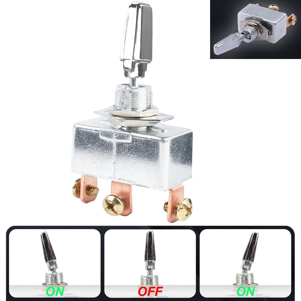 Heavy Duty Toggle Switch, 50A 12V 3 Pin SPST Toggle Switch with Screw Term