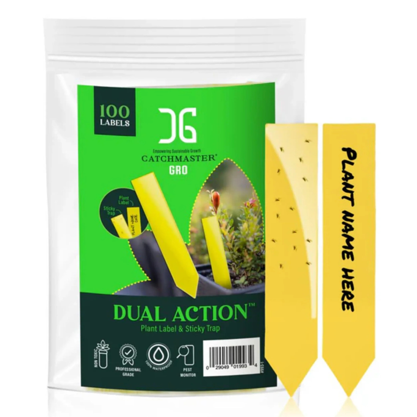 Dual Action Plant Label & Sticky Traps, 4 x 100 ct Hydroponic Indoor Garden