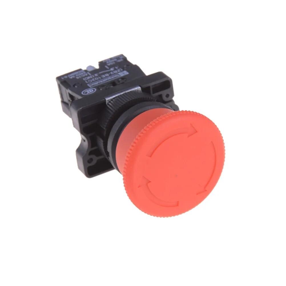 Industrial High-Voltage Emergency Stop Mushroom Switch Red N/C Machine AC 600V