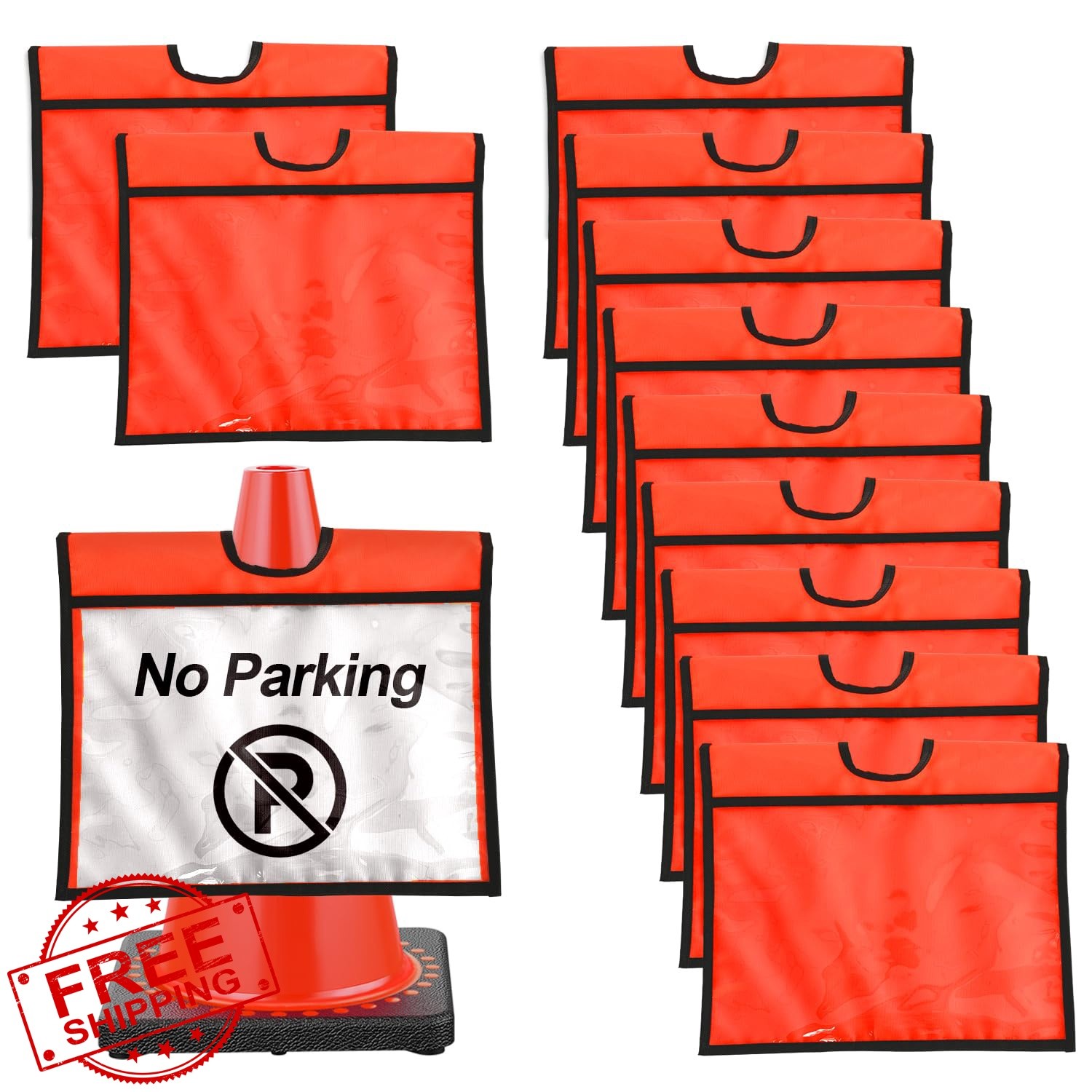 RoadHero Traffic Cone Sleeves 12 Pcs Orange
