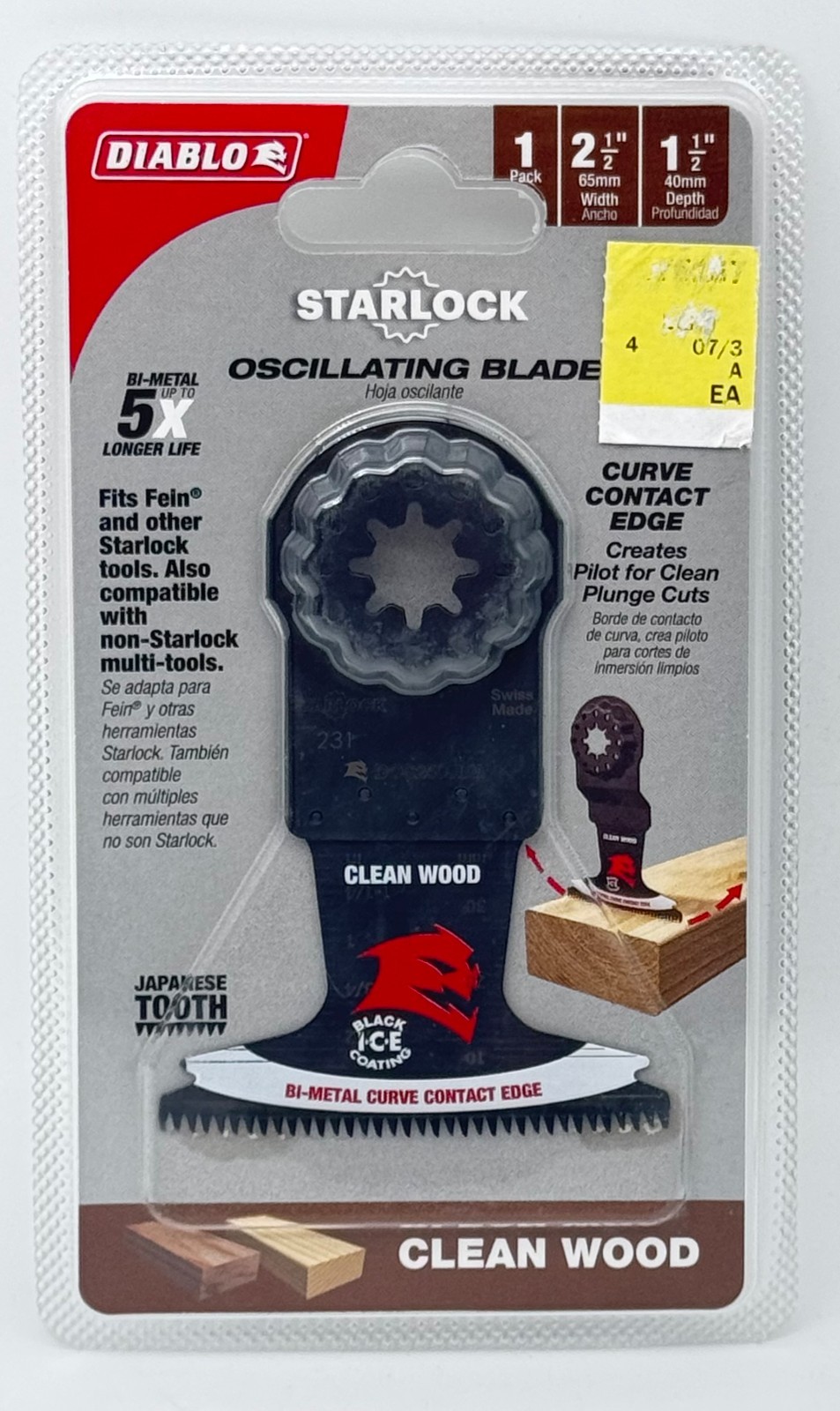 NEW Diablo DOS250JBW Starlock Oscillating Blade Clean Wood 1PK - Free Shipping