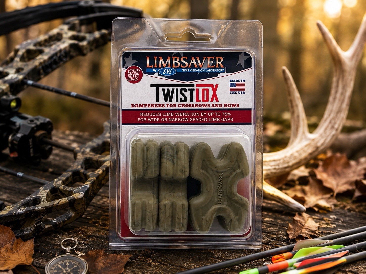 LimbSaver TwistLox Limb Dampeners 4-Pack Crossbow Compound Bow Camo USA NEW