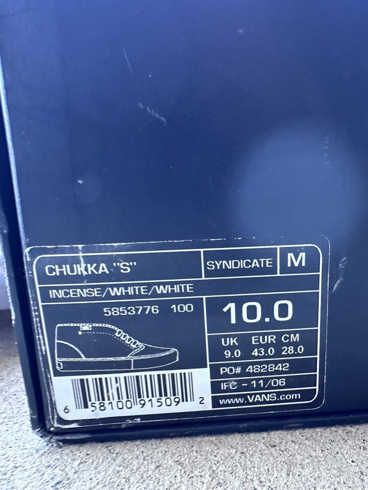 Vans syndicate Chukka Pro Size 10