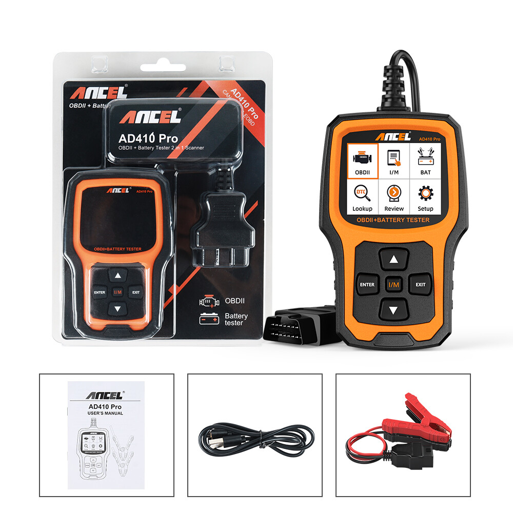 ANCEL AD410 PRO Code Reader &12V Battery Test Check Engine Light OBD2 Diagnostic