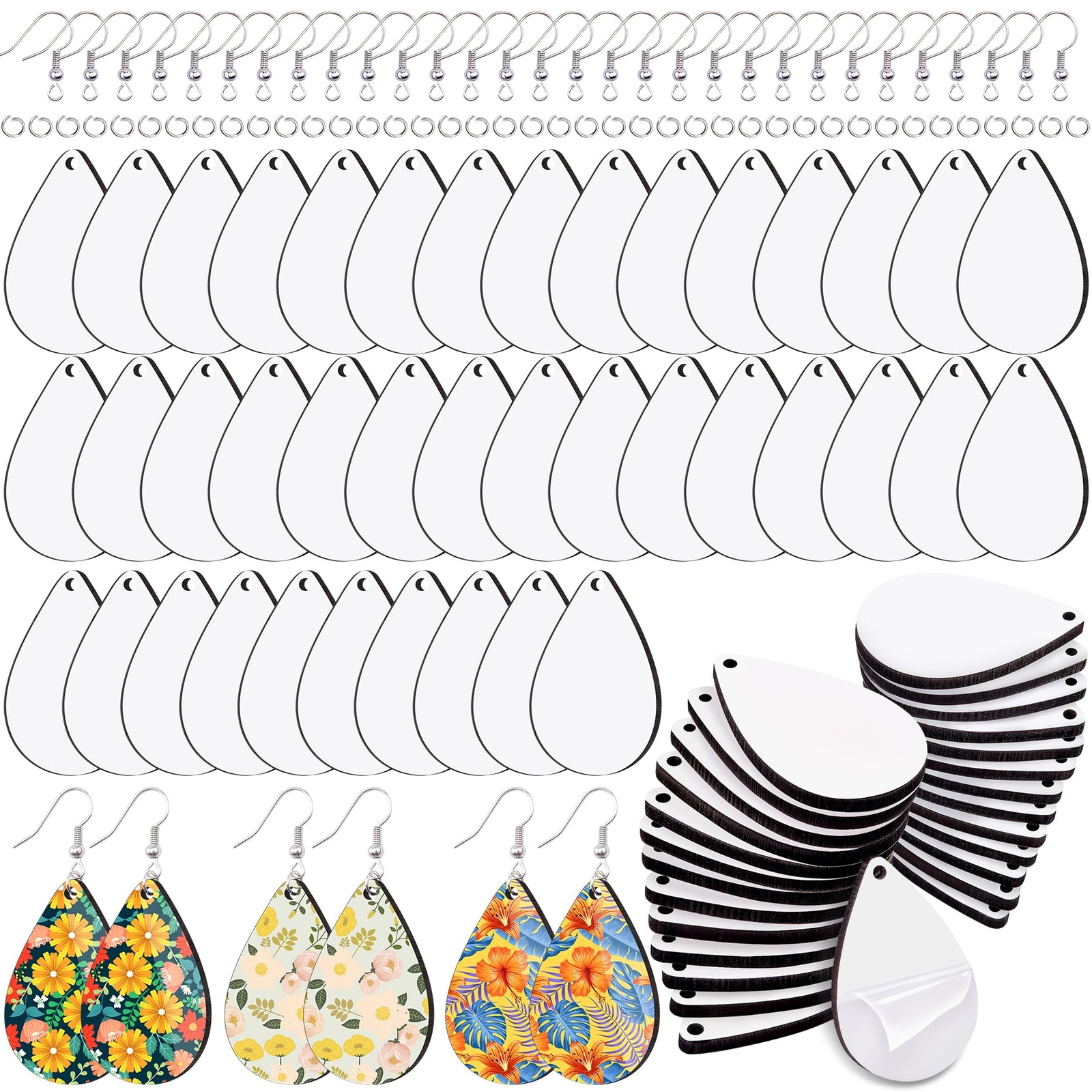 Teardrop Sublimation Earring Blanks with Protective Film