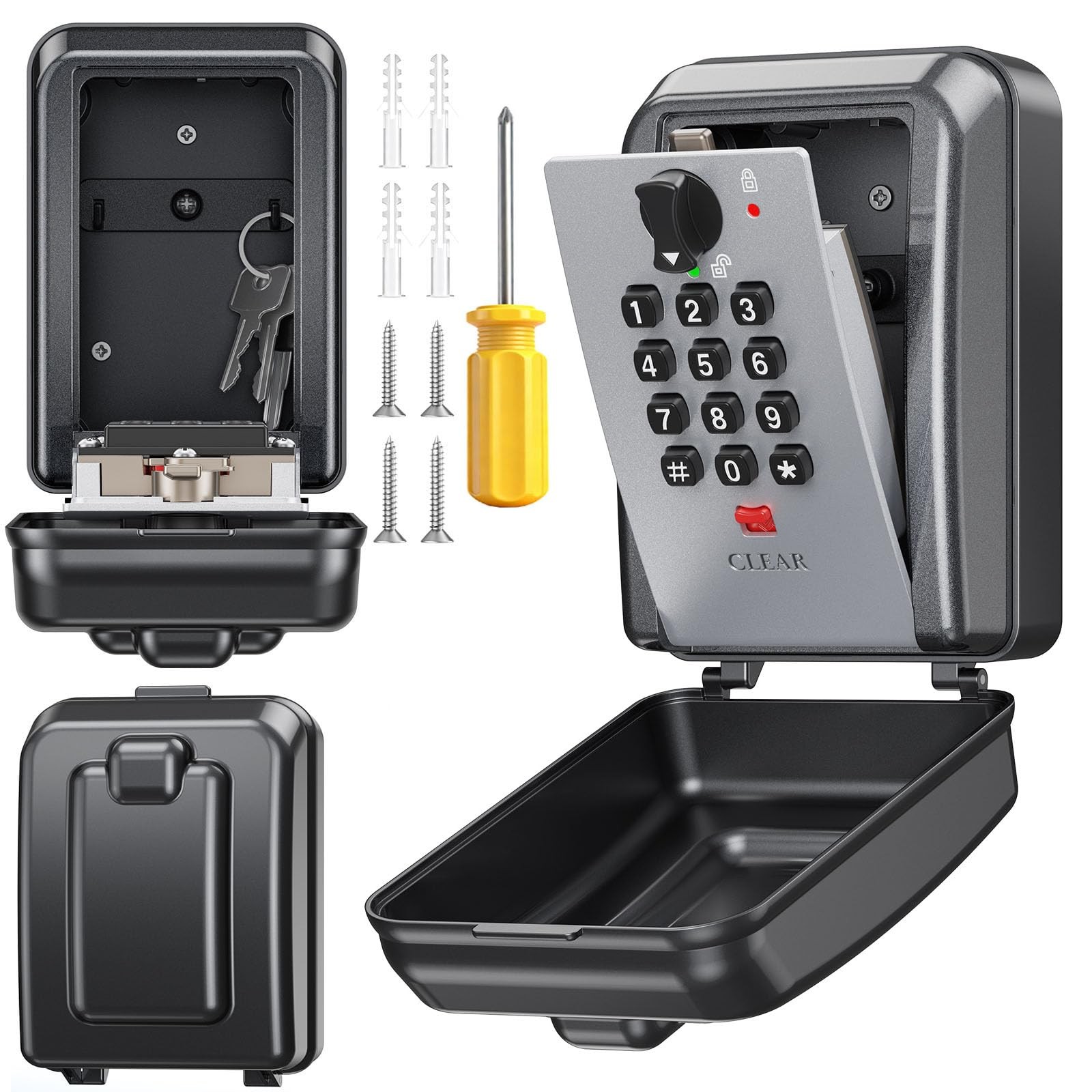 Key Lock Box,Customizable 12Digit Combination,LockBox for Keys with Resttable...