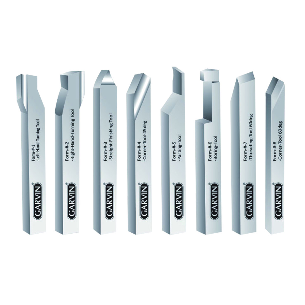 1/2 X 4" 8 PIECE HIGH SPEED STEEL LATHE TURNING TOOL SET (2006-9028)