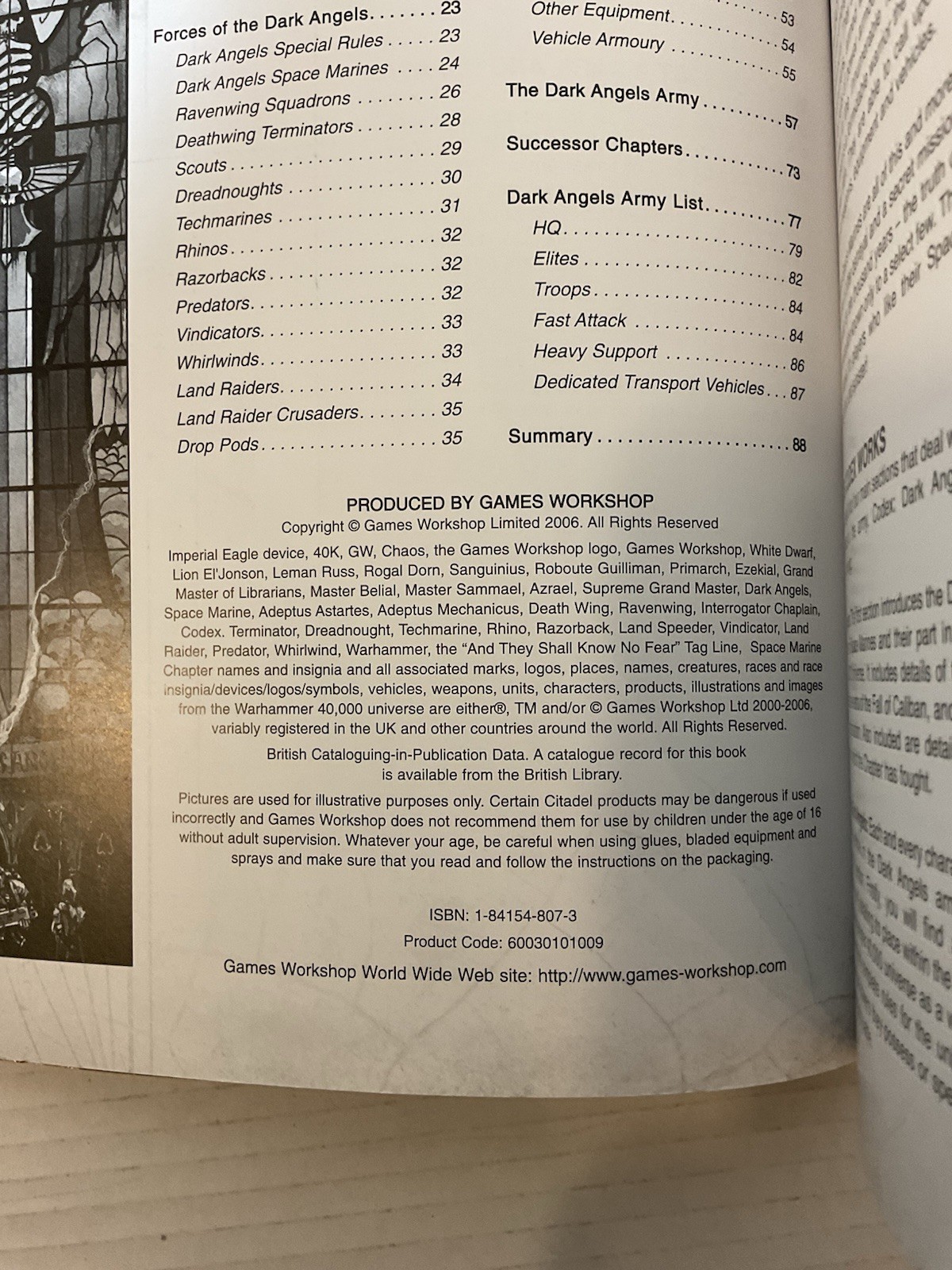Warhammer 40,000 Dark Angels Codex 4th Edition