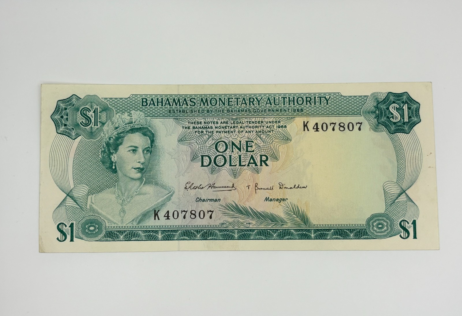 Bahamas $1 Dollar 1974 Queen Elizabeth II UNC Banknote World Paper Money