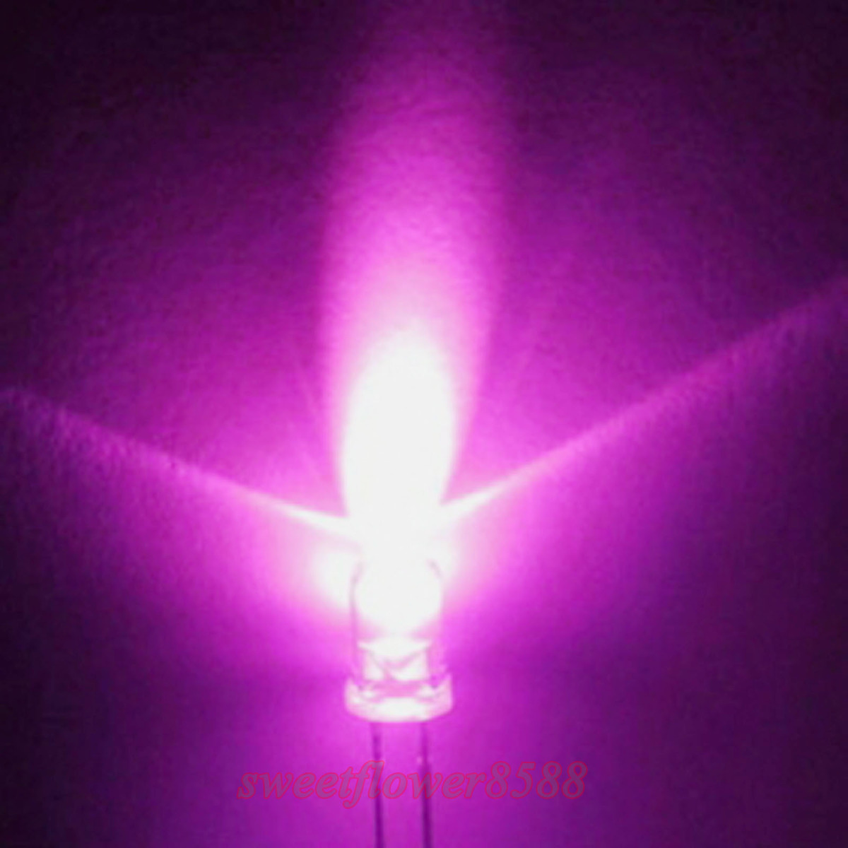 100pcs 5mm Round Ultra Bright Pink LED Lamp Light + 100 resistors Free Shipping