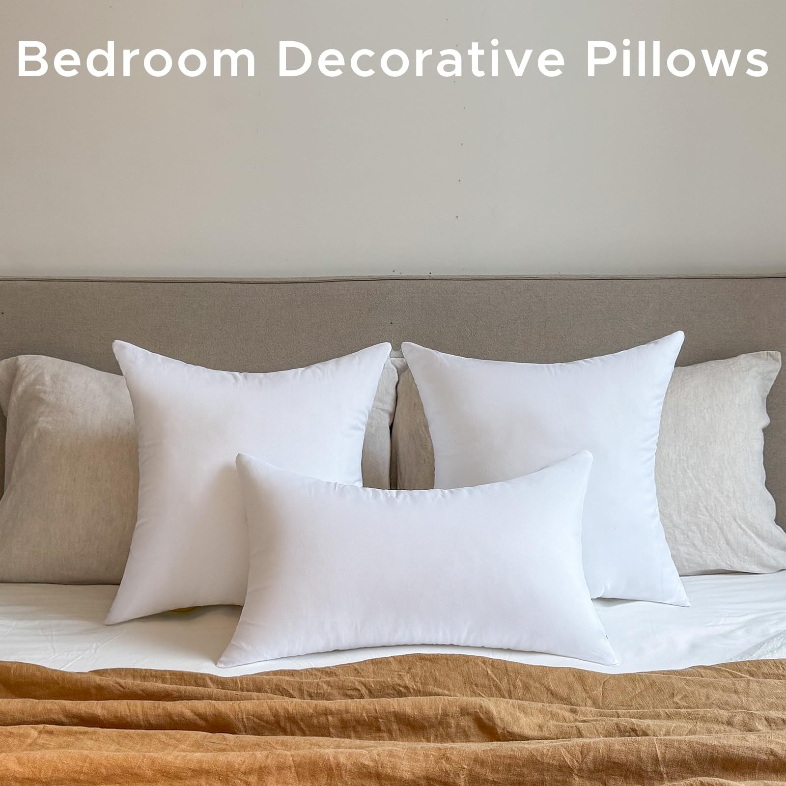 12 x 20 Outdoor Pillow Insert Set of 2 Lumbar Throw Pillow Inserts Waterproof...
