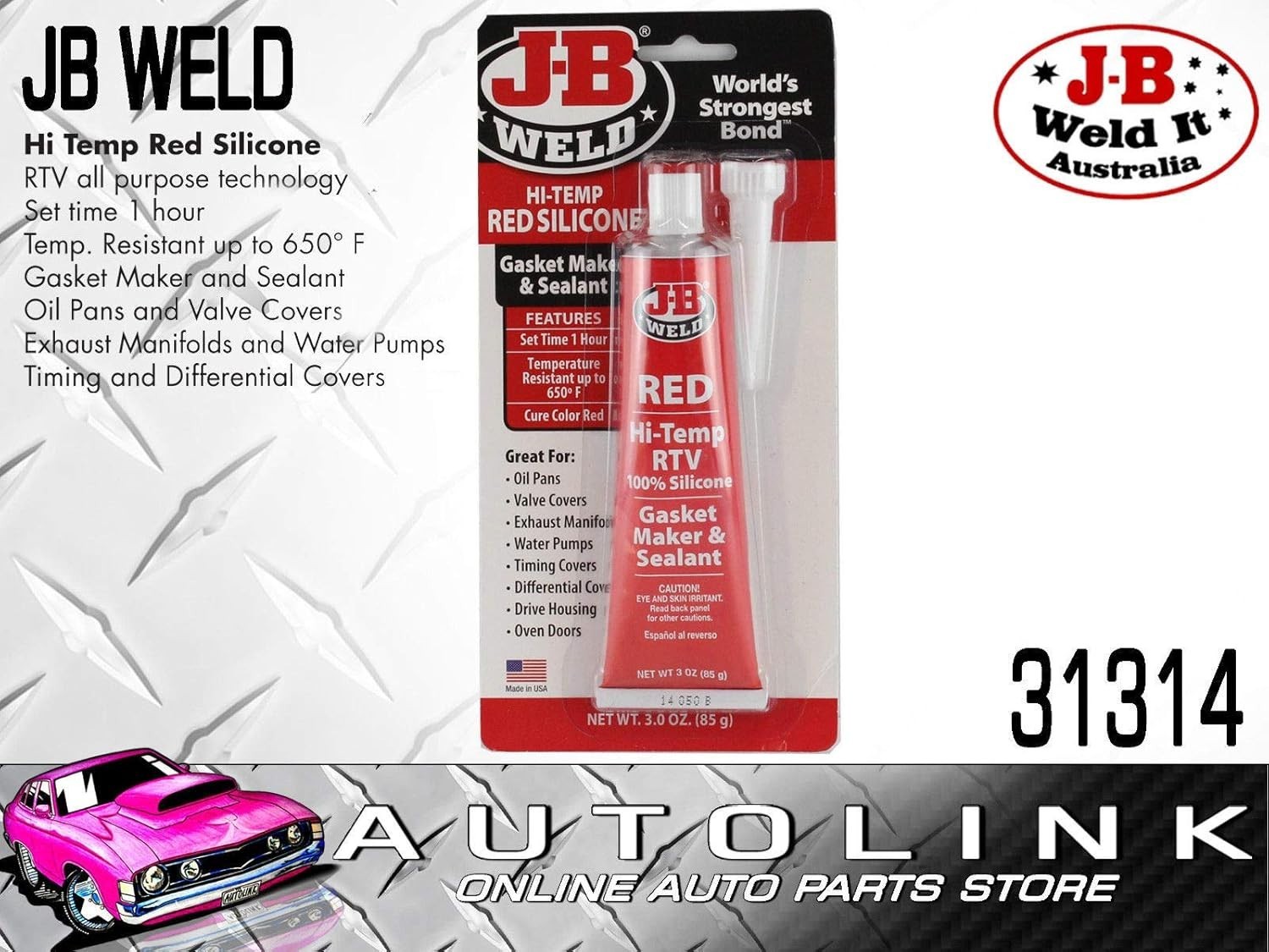 High Temperature RTV Silicone Gasket Maker 3 oz.