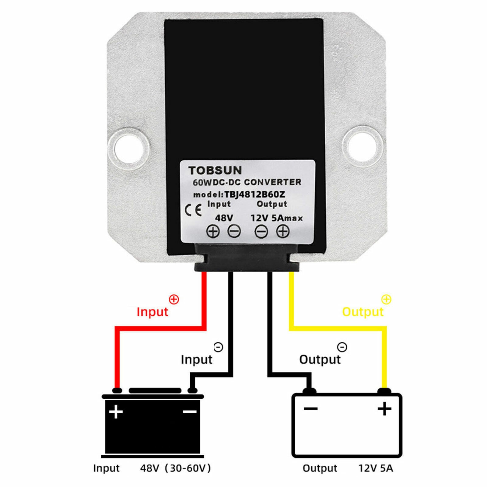 WaterProof 48V to 12V 5A 60W Step Down DC/DC Power Converter Regulator S