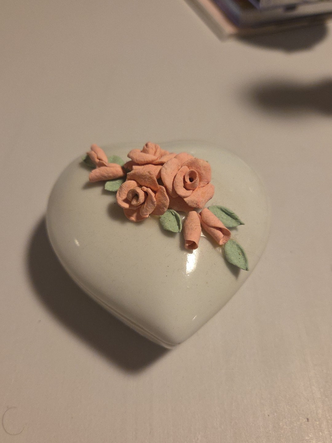 Three Heart Trinket Boxes 3D Flowers