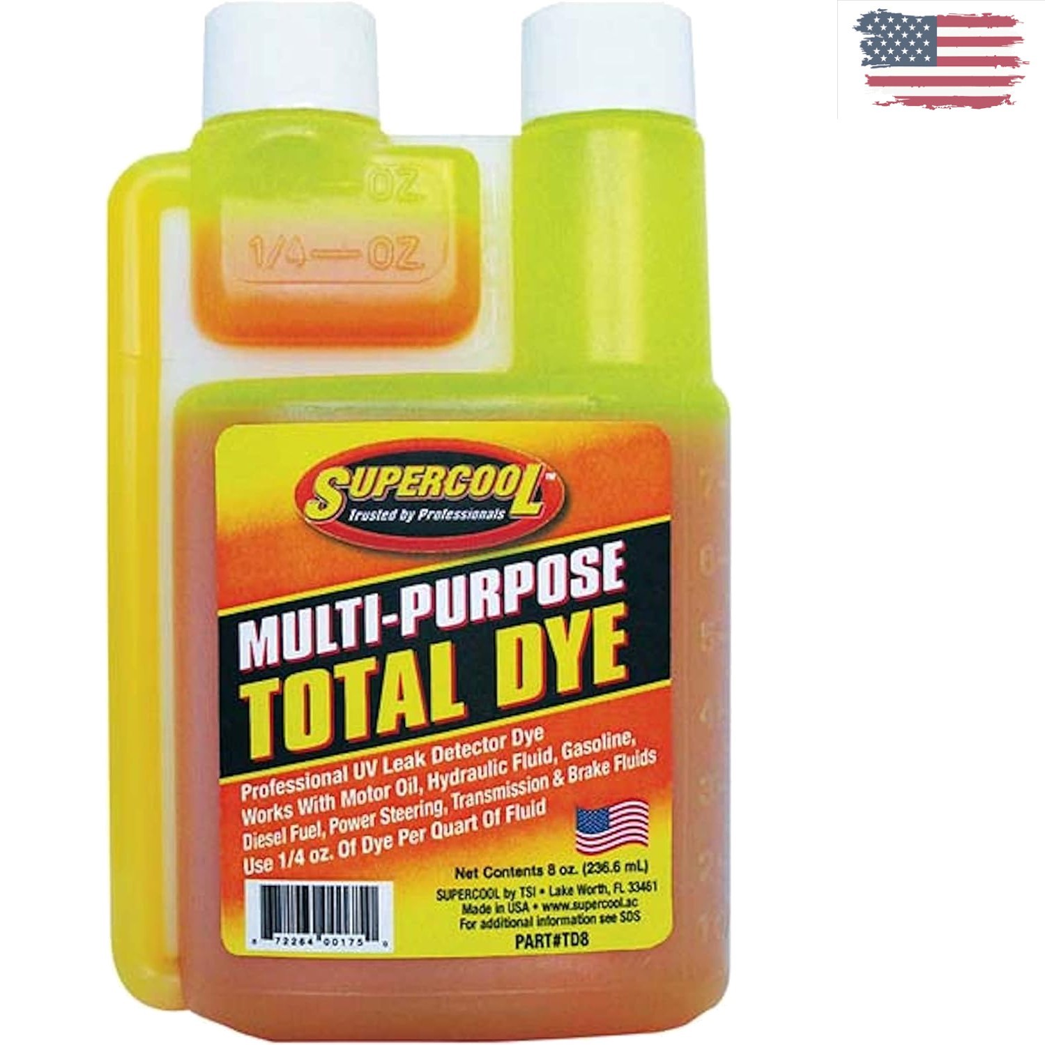 TD8 Total Dye - 8 oz of Durable Orange Tint for Creative Plastic Solutions