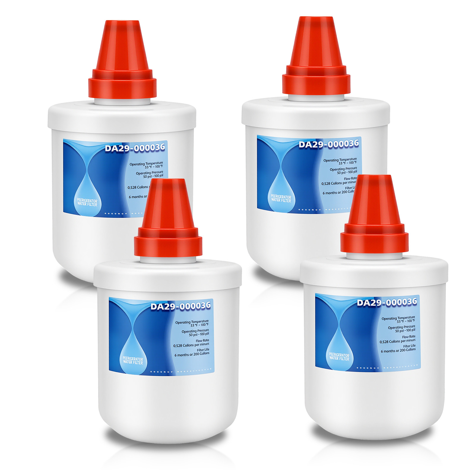 4 Pack Fit For Samsung DA29-00003B DA29-00003G DA29-00003A HAFCU1 Water Filter