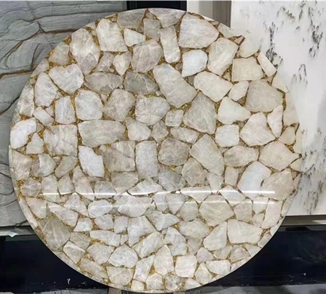 Round White Agate End Table ,White Agate Table Top, White Agate Table, 15"x15"