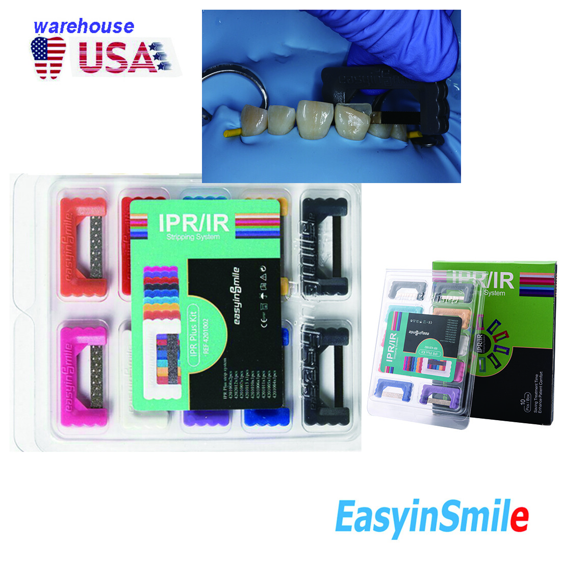 Dental Striping Orthodontic Interproximal Reduction IPR Contra Angle kit 10PCS