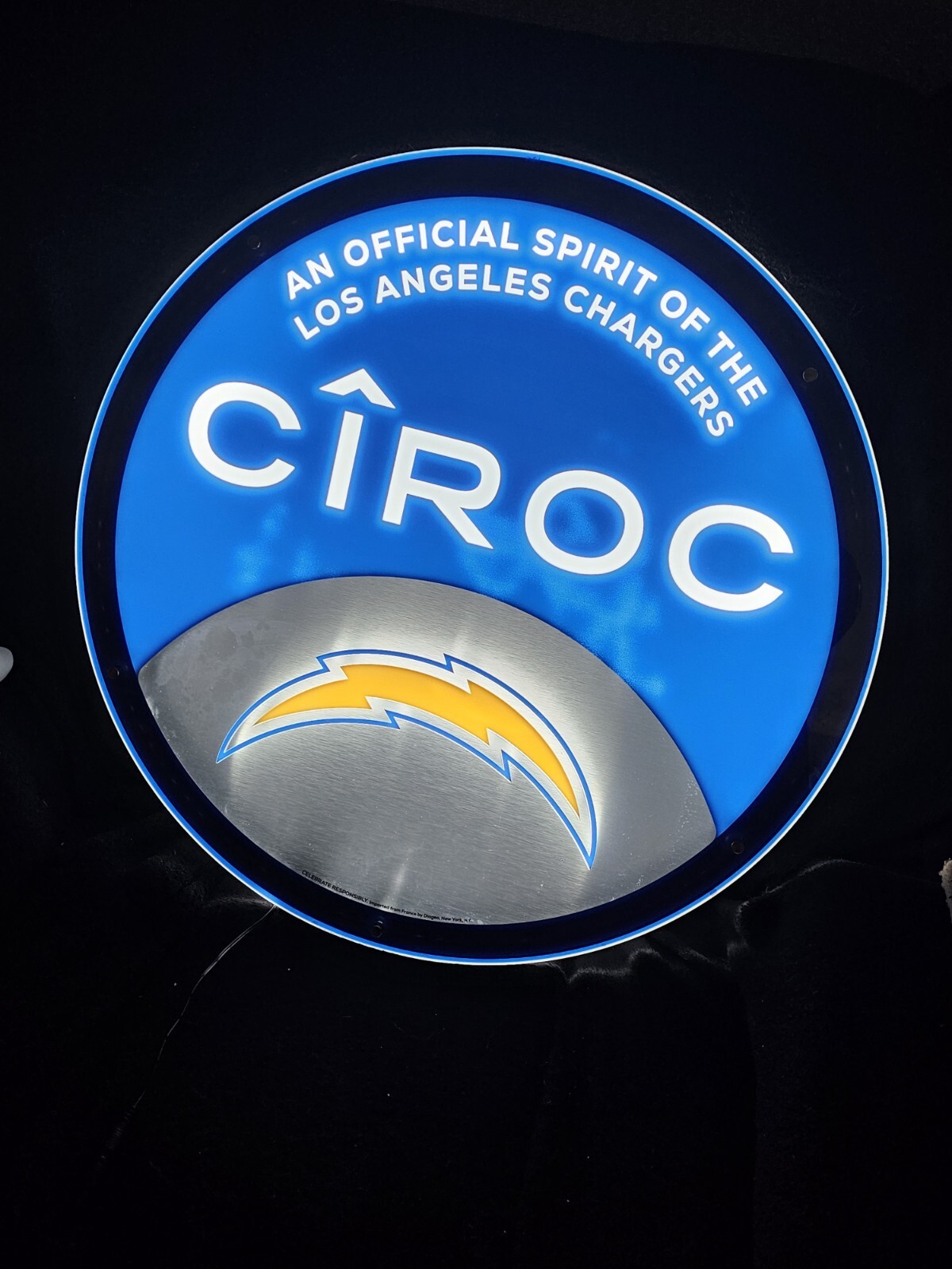 NFL Ciroc Los Angeles Chargers Lighted LED Bar Sign 24" LA rare New bar neon typ