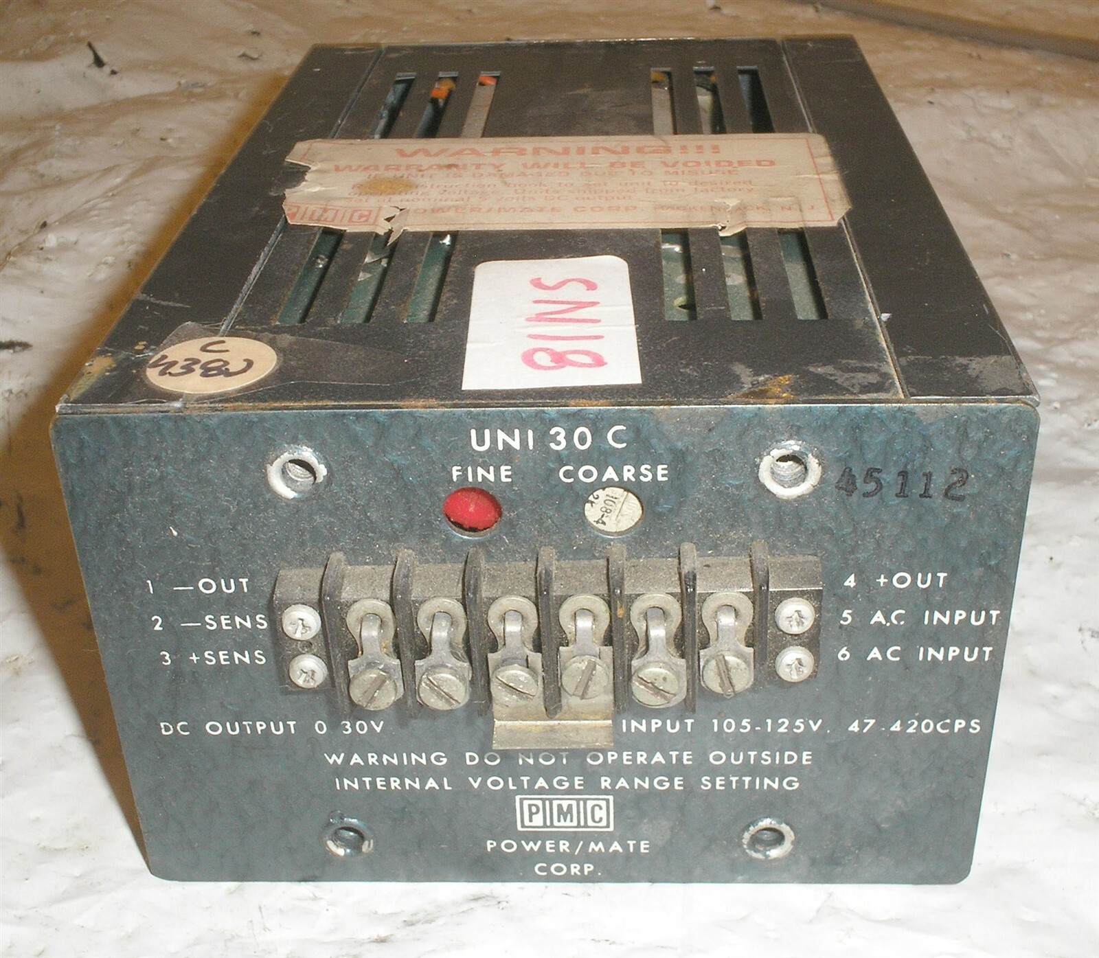 Power Mate PMC UNI-30C Power Supply
