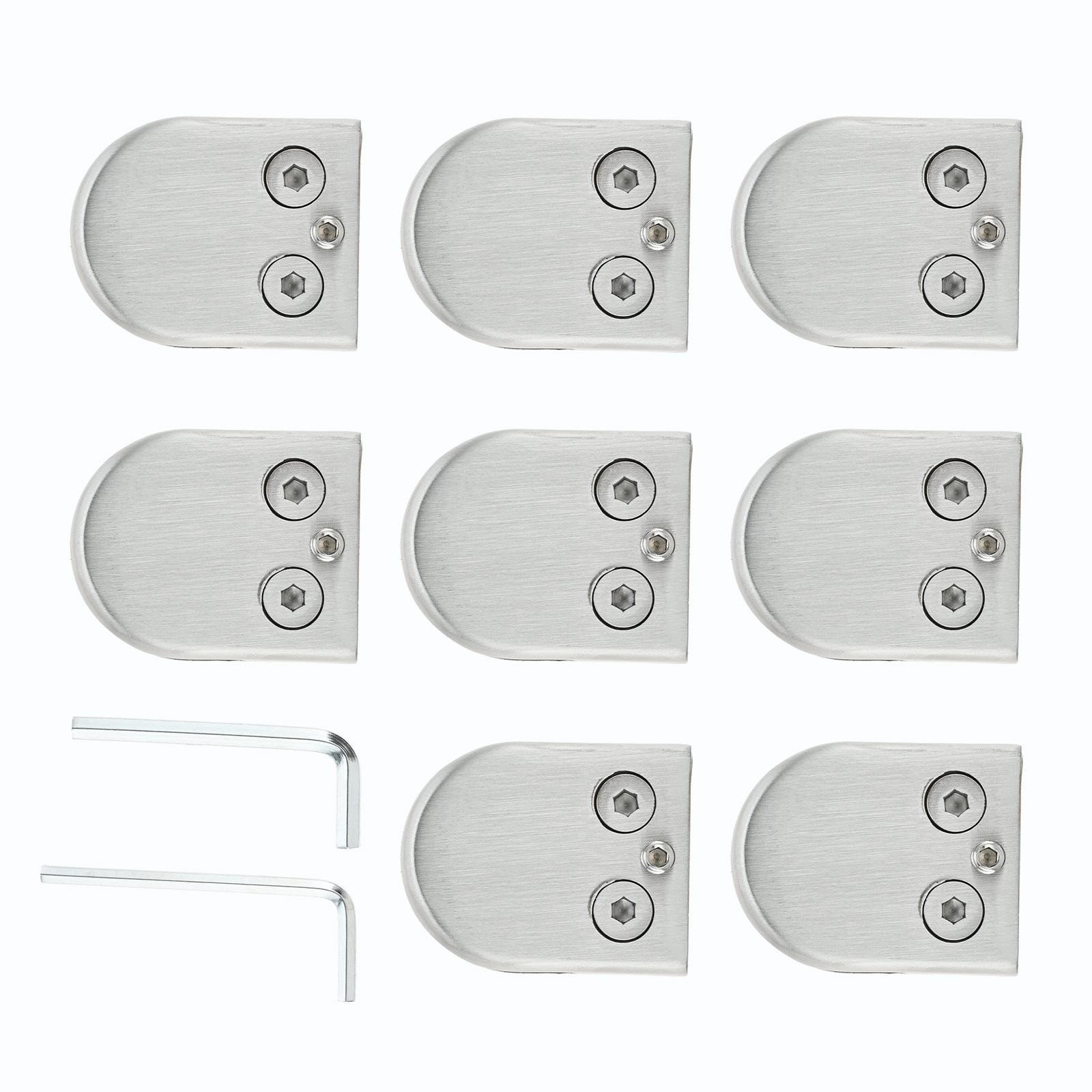 8x Clamp Flat Back 8-10mml Glass Balustrade Handrail Bracket Parts Replacement