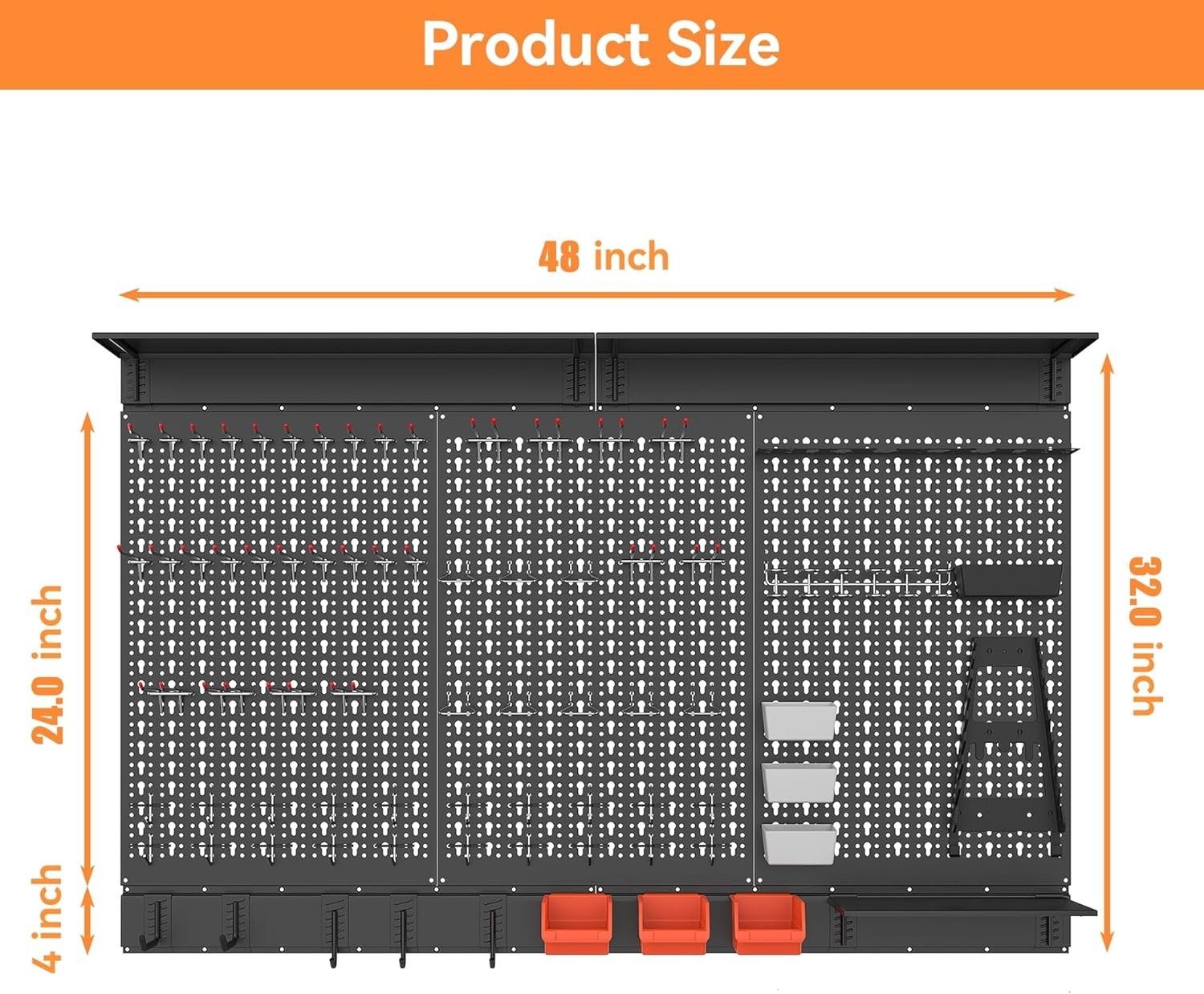 Customizable 113 PCS Pegboard Wall System - Organize Your Garage Effortlessly