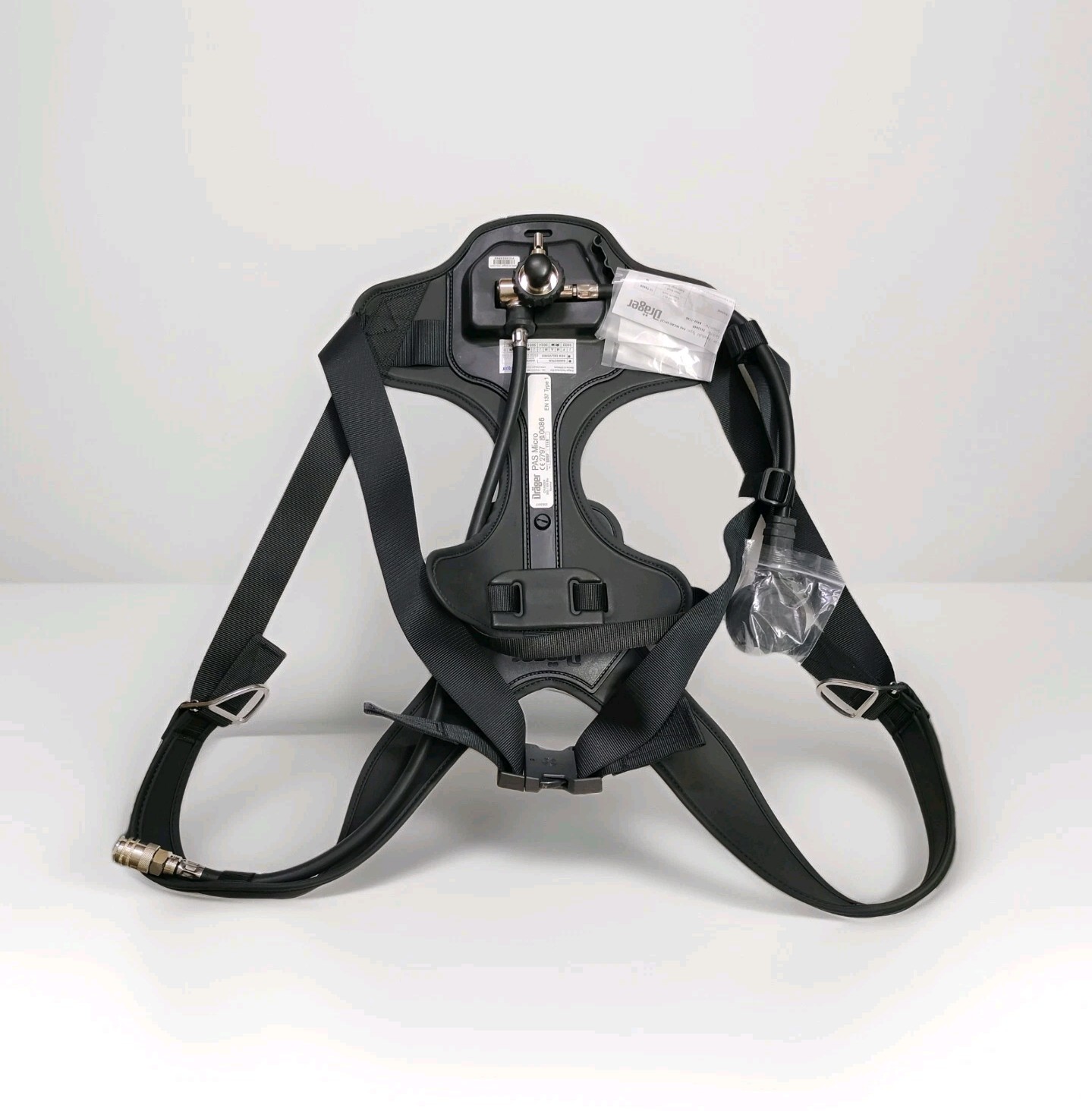 NEW DRAEGER PAS MICRO EN137 SCBA BACKPLATE HARNESS 3352640 - NO CYLINDER & MASK