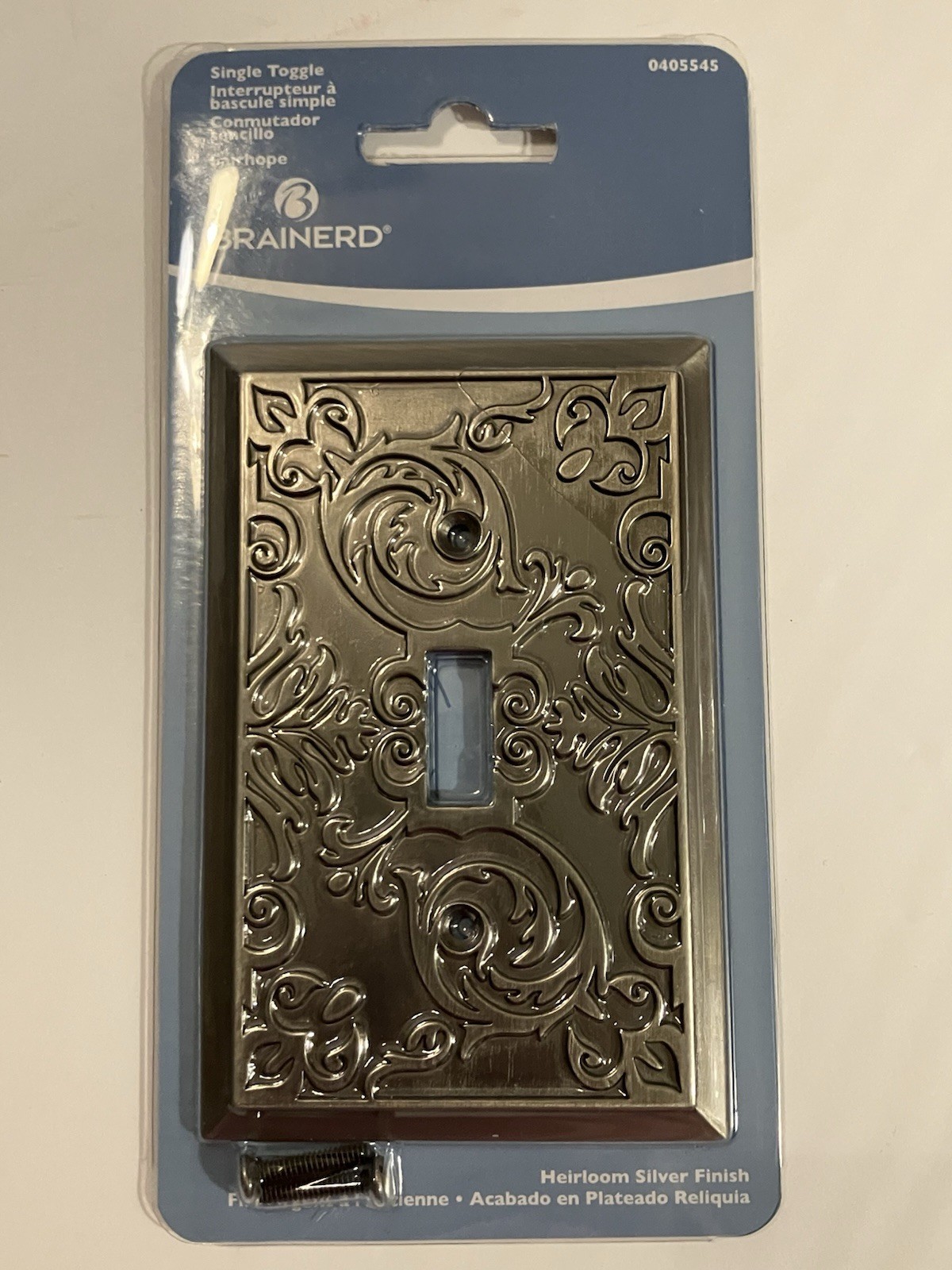 Brainerd W27107-904 Fairhope Heirloom Silver Single Duplex Cover Plate #0405545