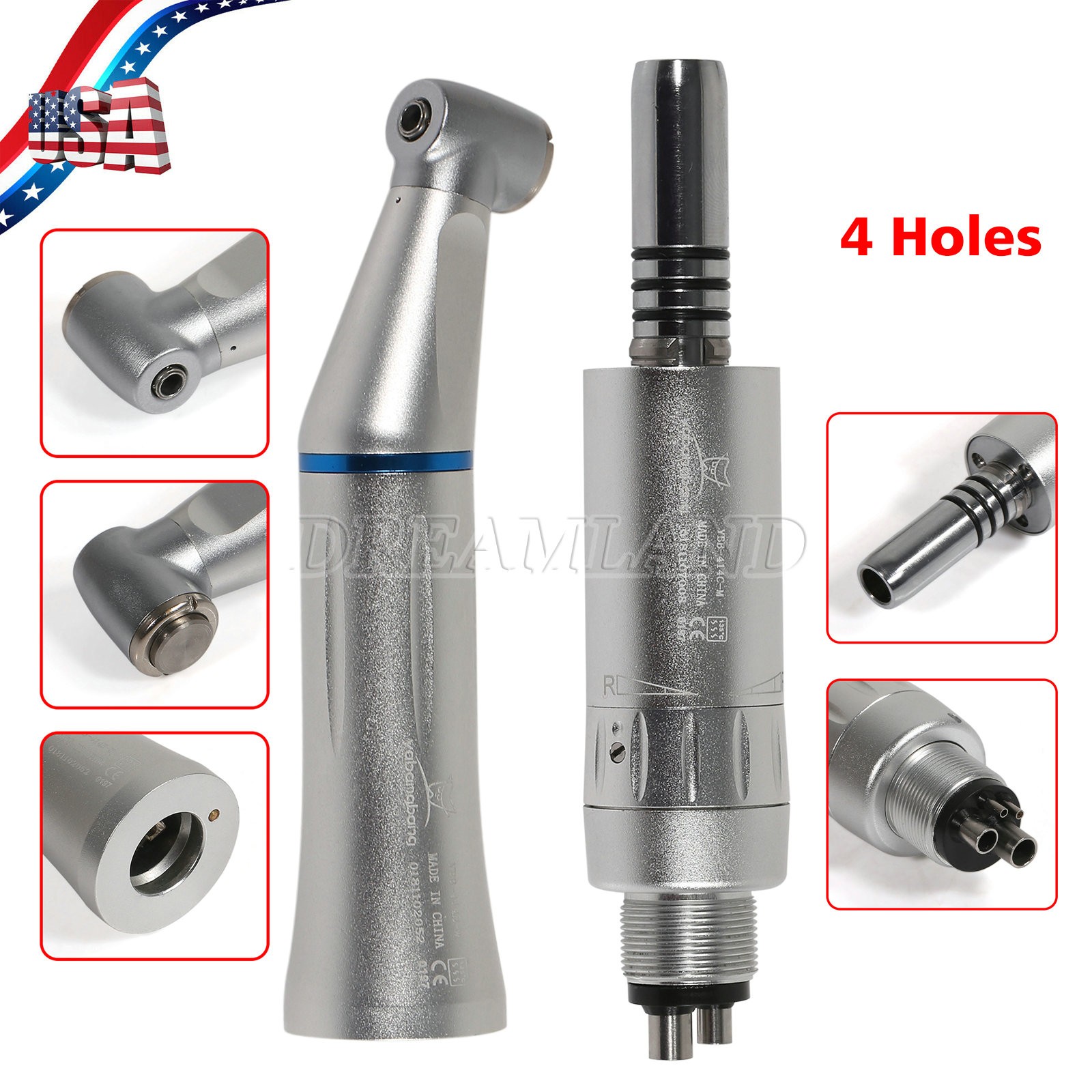 NSK Style Dental Slow Speed Handpiece E-Type Inner Water Spray 4-Hole For KaV