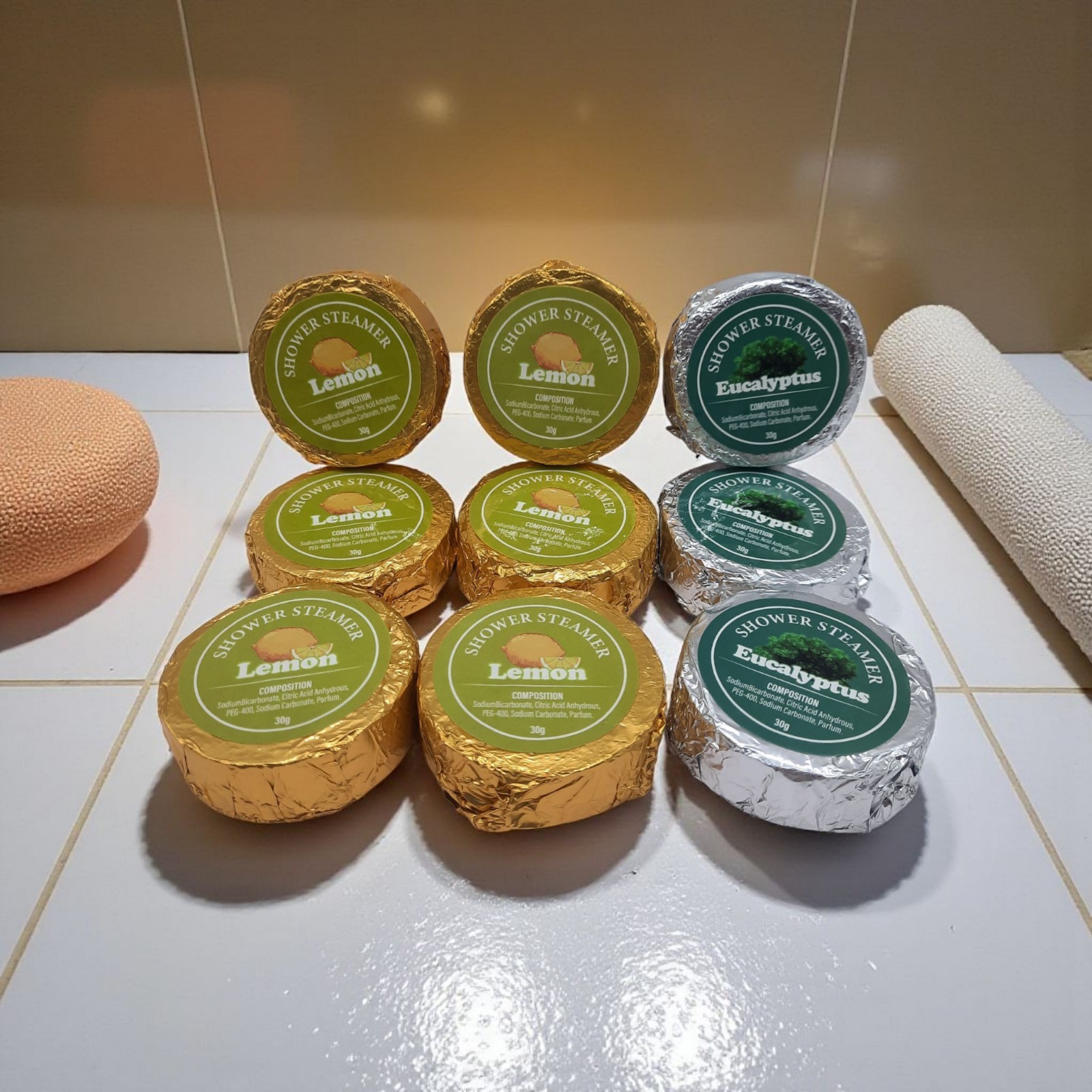 Shower Steamers Aromatherapy Lemon & Eucalyptus Shower Bombs Personal Care ☆9☆