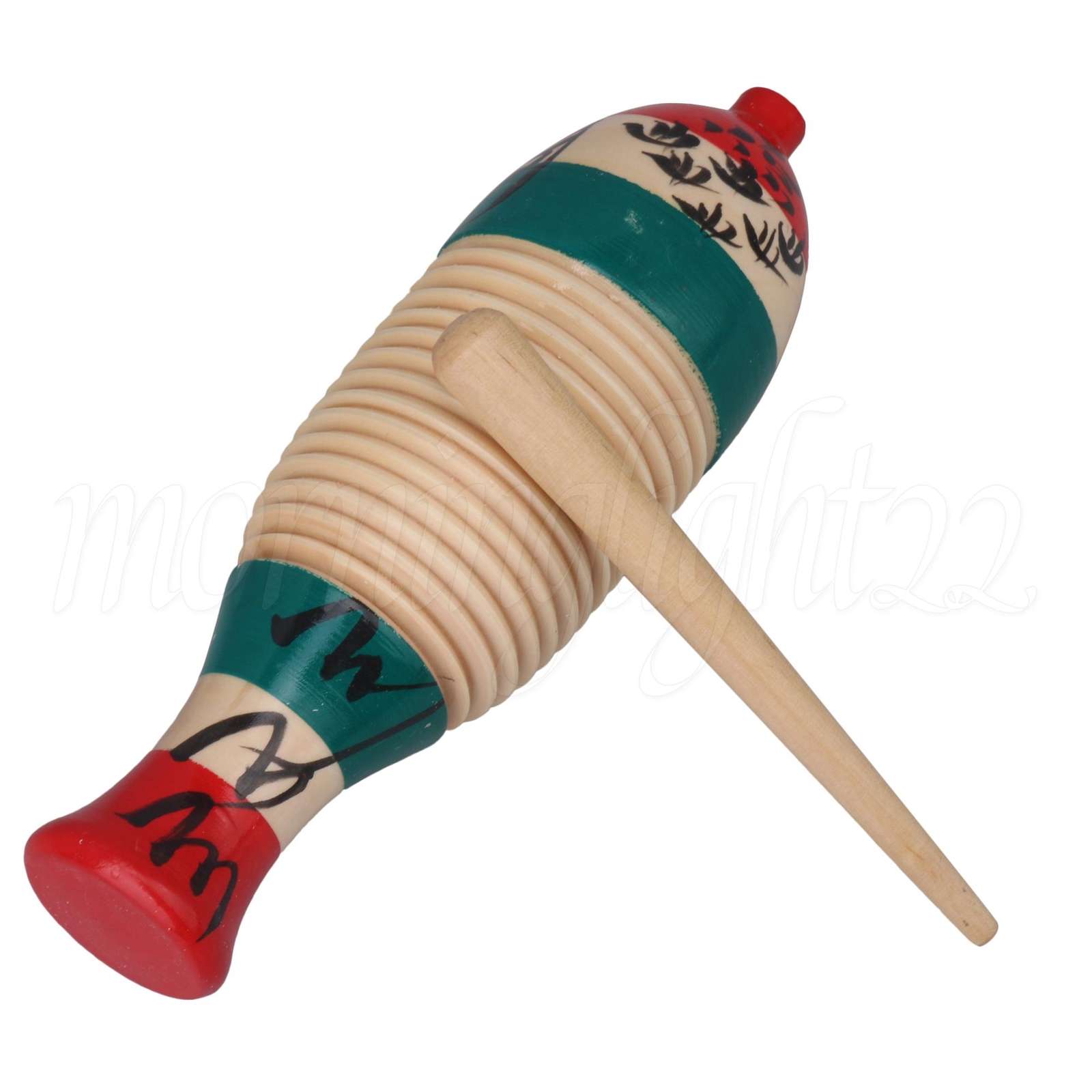 3sets Multicolor Wooden Fish Shape Guiro Musical Percussion Intrument Small Type