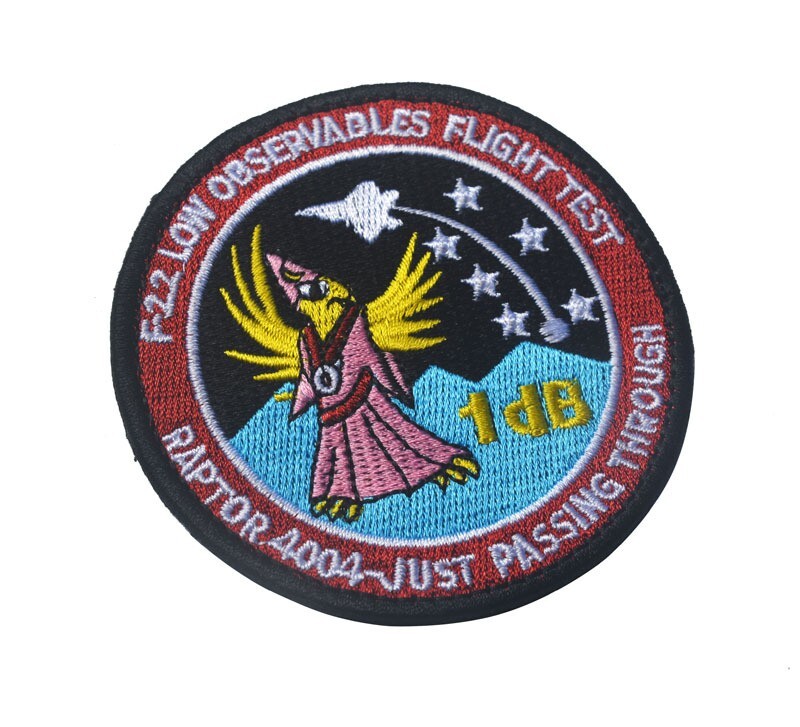 F22 LOW OBSERVABLES FLIGHT TEST RAPTOR 4004-JUST PASSING THROUGH HOOK LOOP PATCH