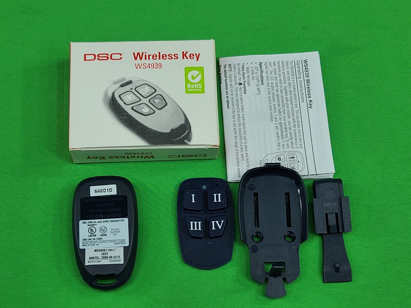 DSC WS4939-ADT 4-Button Wireless Key-Fob