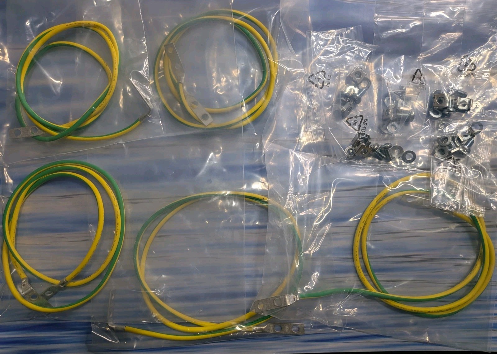 Lot of 5 ADVA Topass 4059753001 F8 Server Rack Grounding Kits 10 AWG Wire...