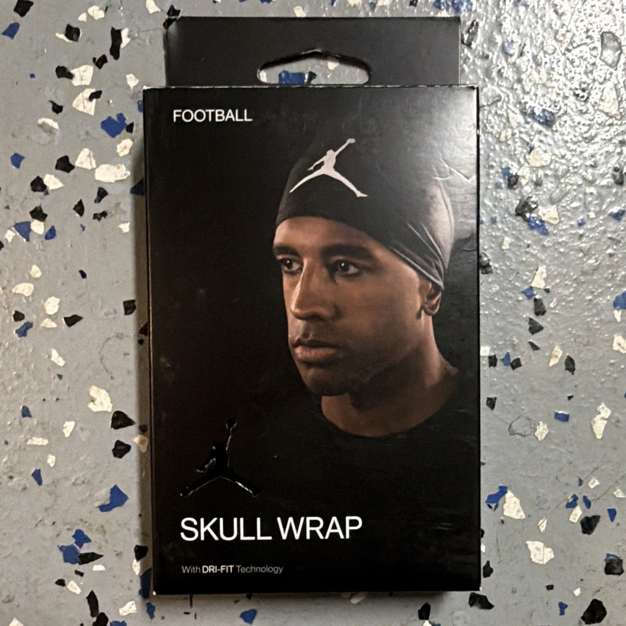 Jordan Dri-FIT Moisture Wicking Skull Wrap Football Headband Black OS