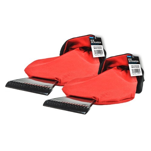 2 x Gloves - Ice Scraper for Car Windscreen - Mitten Glove to Remove Ice & Snow
