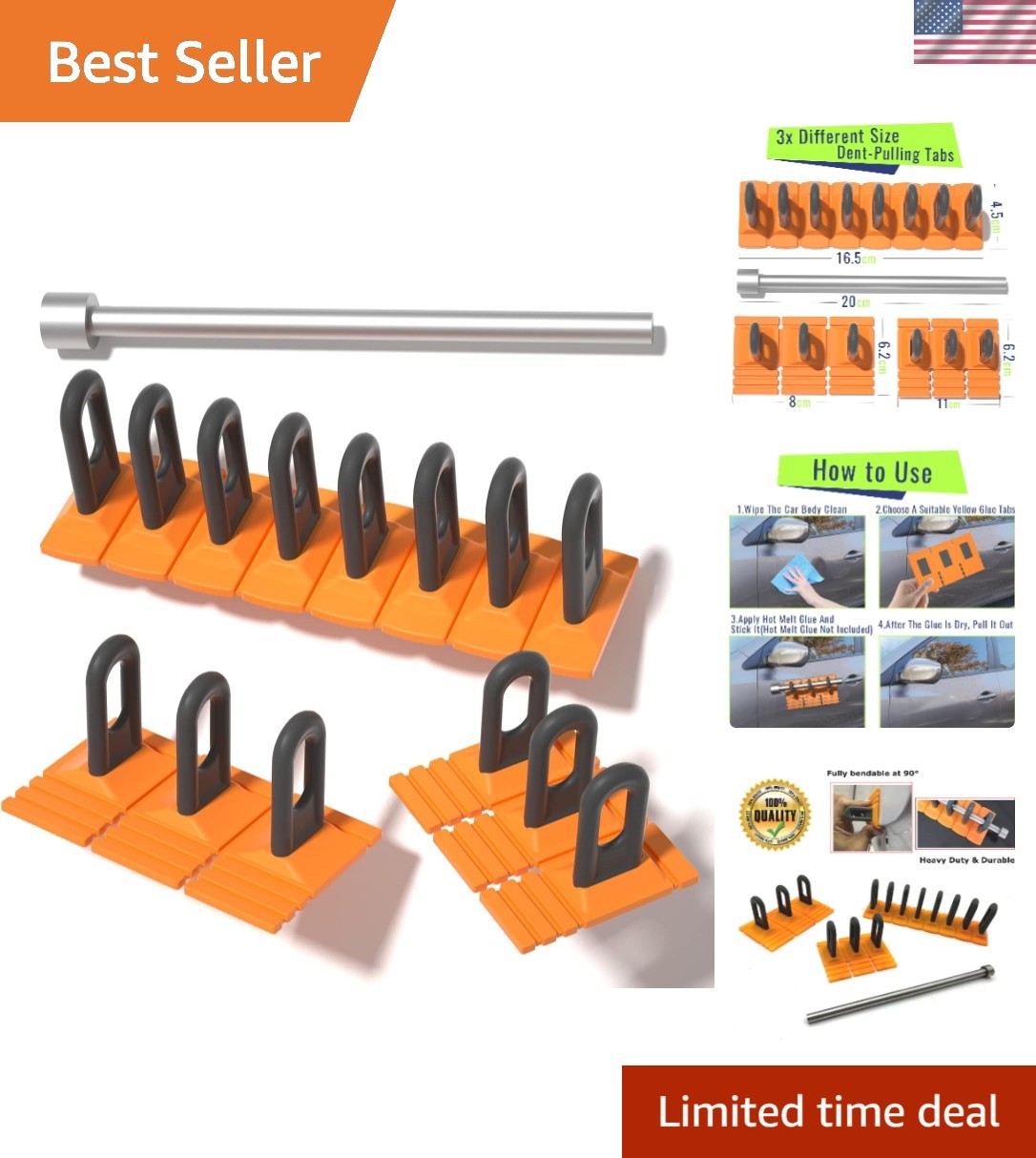 Versatile Paintless Dent Removal Tools - Kit for Car and Motorcycle Repairs