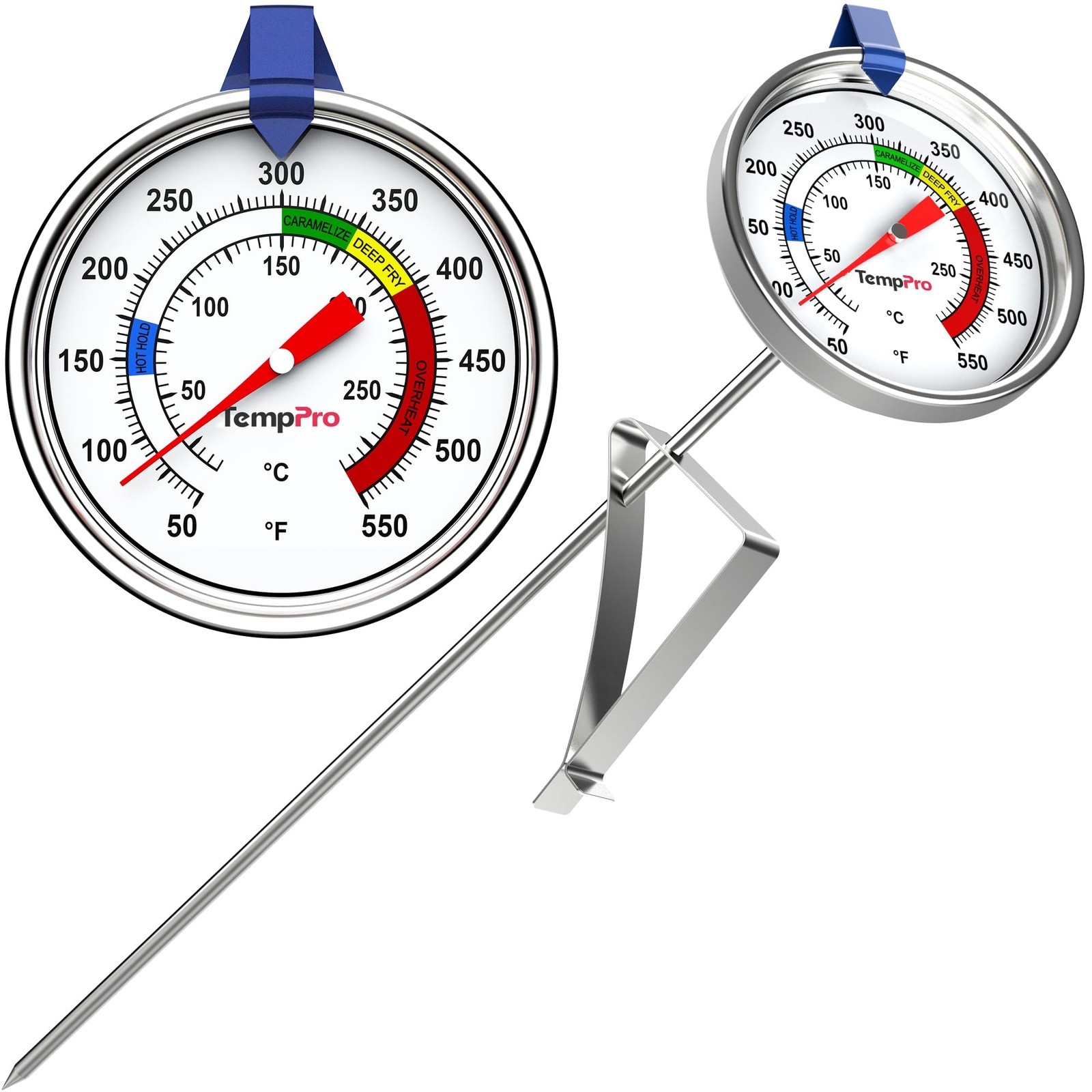 9 Inch Candy Thermometer with Pot Clip Mechanical Deep Fry Kitchen Tool