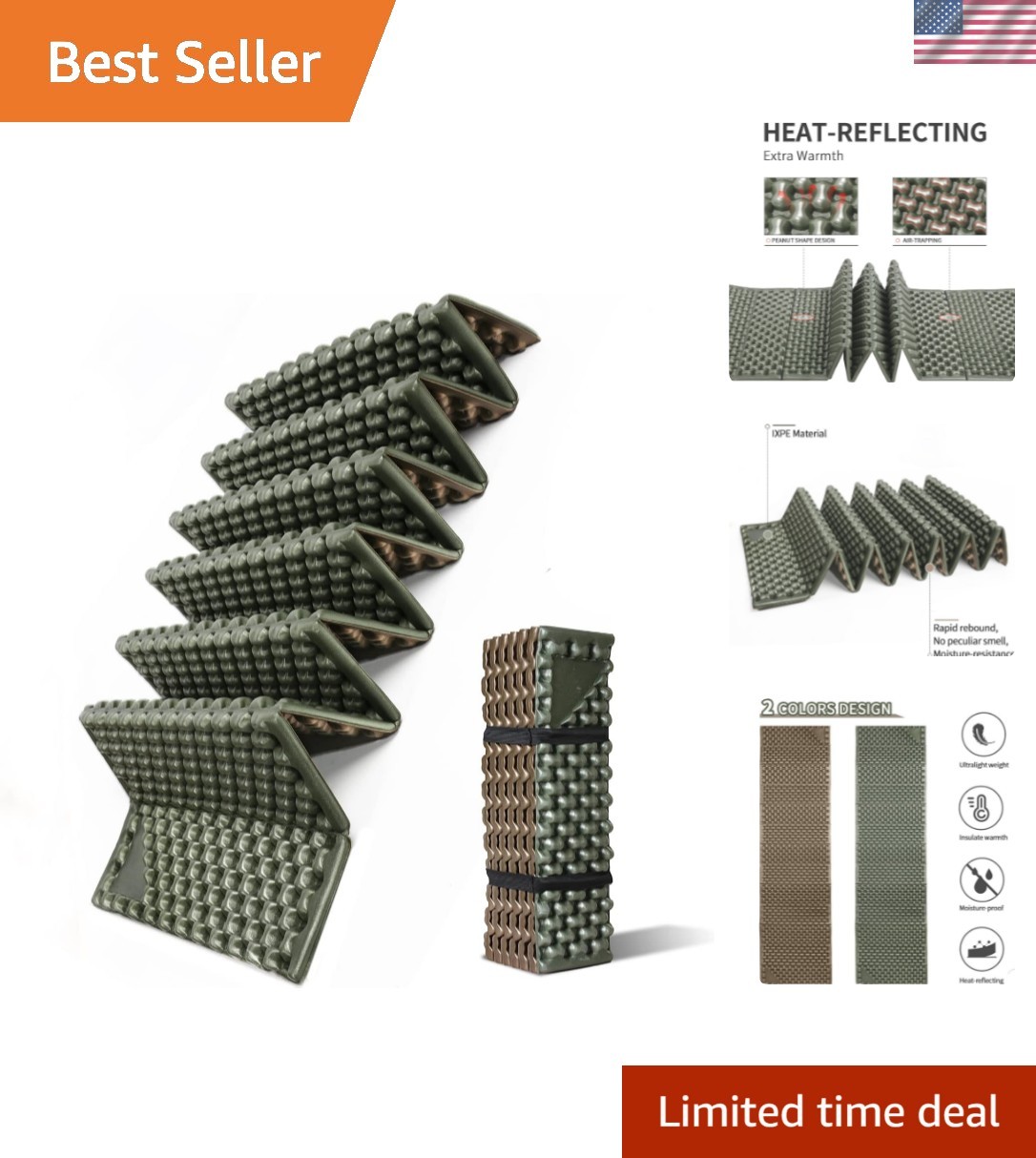 Foam Camping Pads for Hiking, Ultralight Closed Cell Mattress, Waterproof Sof...
