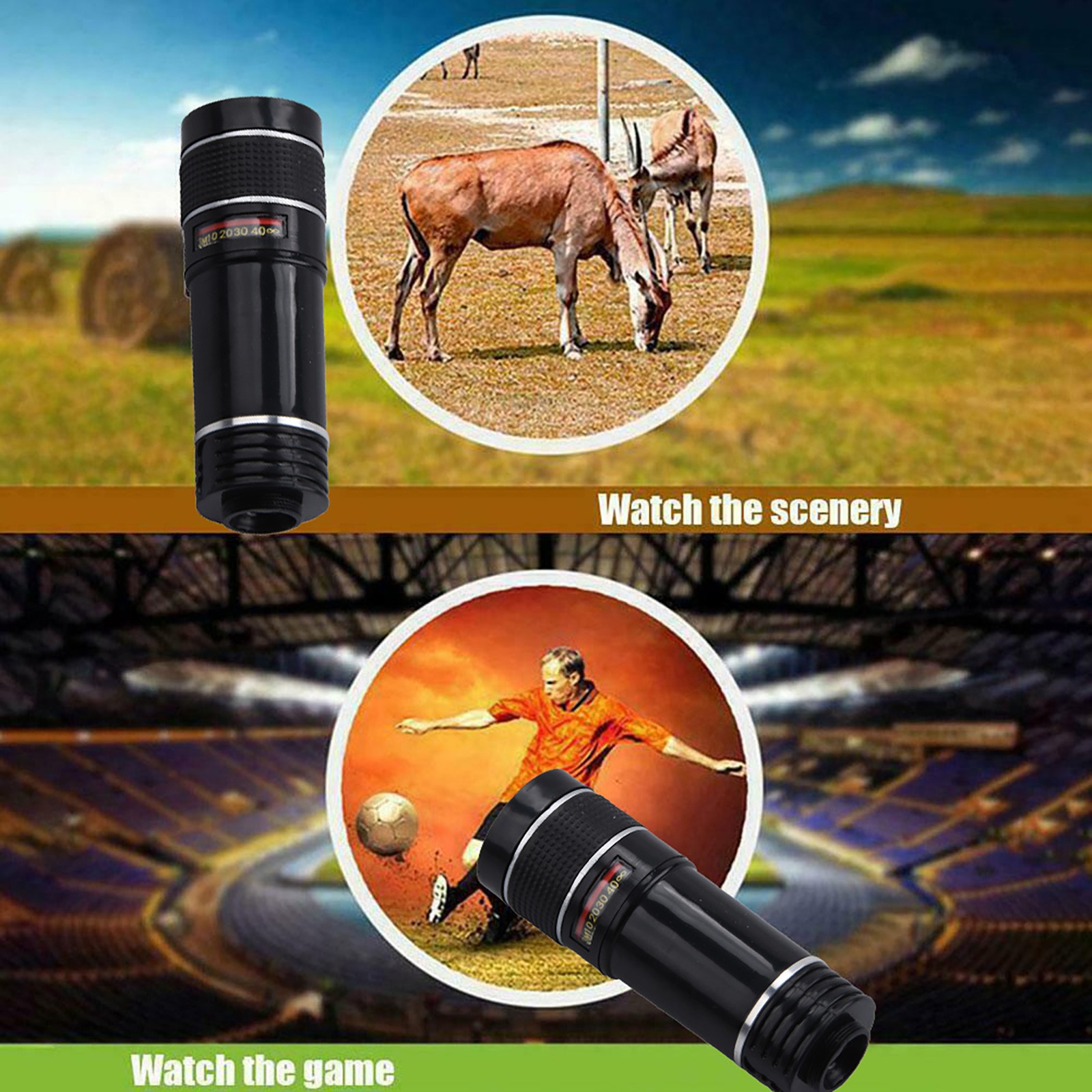 20X Adjustable Universal External Telephoto LensPhone Camera Spotting Scope