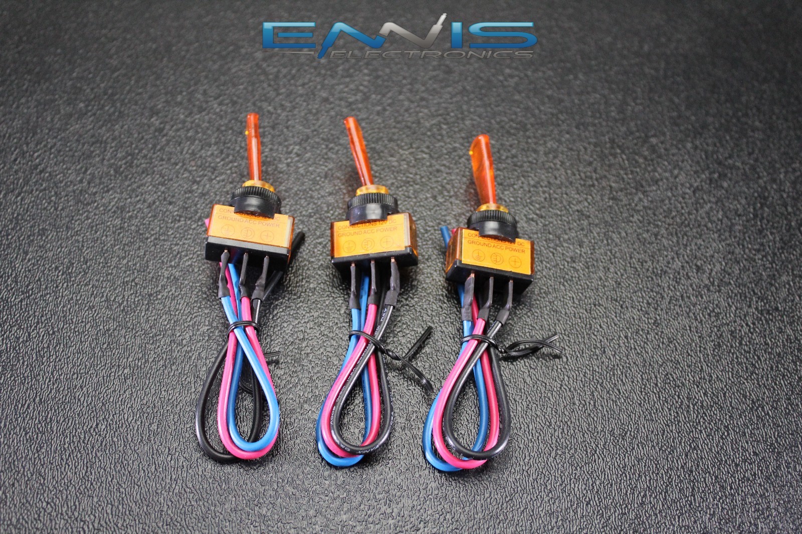 3 PCS ILLUMINATED ON OFF TOGGLE SWITCH AMBER PRE WIRED 12 VOLT 20 AMP IBITSA