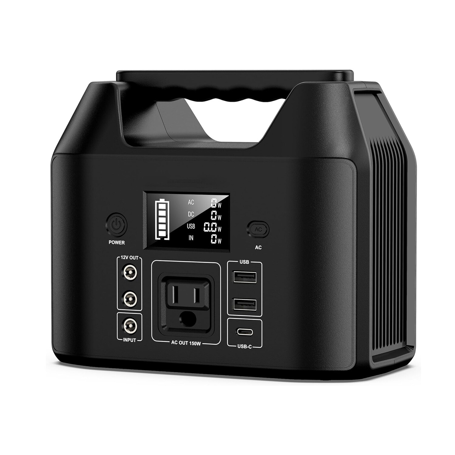 Portable Power Station 150W LiFePO4 Battery Bank Camping AC DC Solar Generator