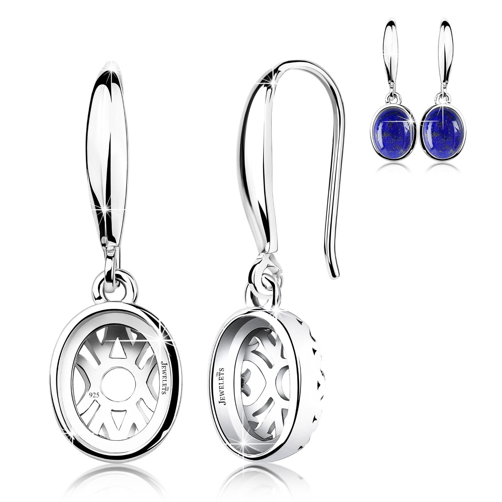 Silver Earrings Blank Pair – 8×10 mm Cabochon Bezel Setting Blank