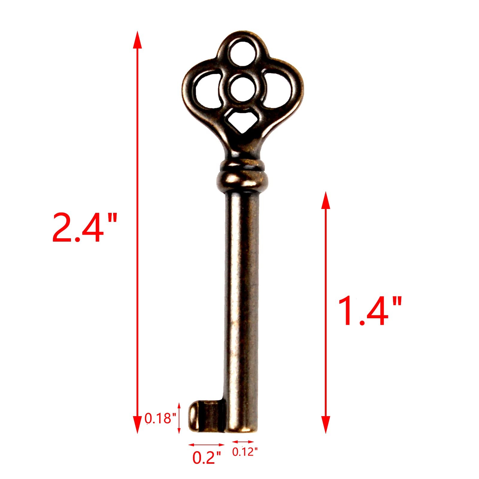 VIDABTE KY-2AB and KY-3AB Skeleton Key, Hollow Barrel Antique Brass