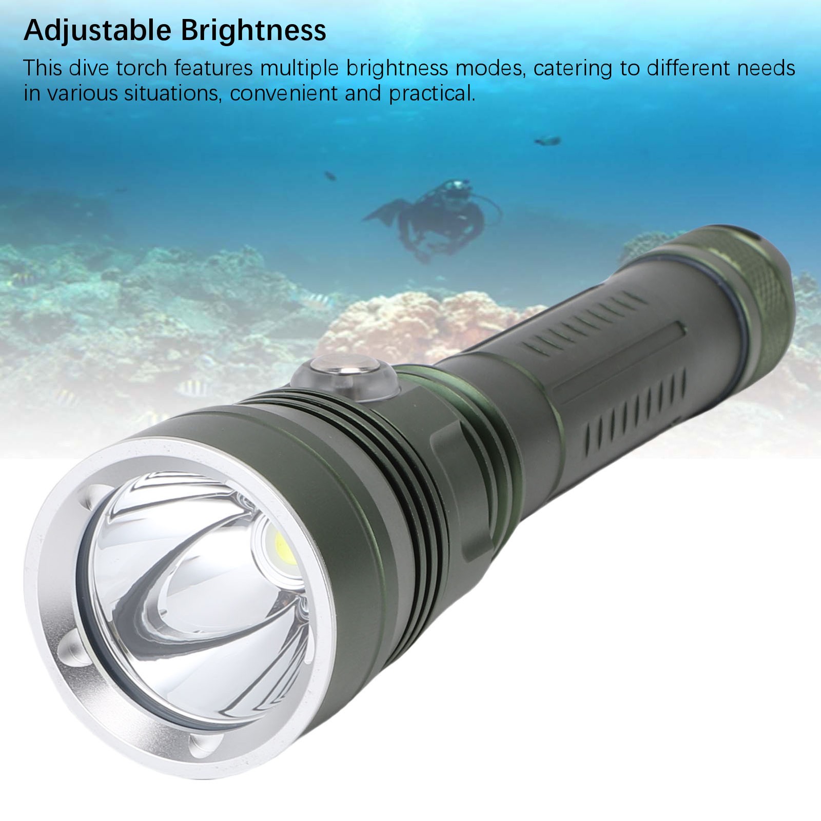 Dive Torch Diving Flashlight 80m Water Proof For Underwater Salvage