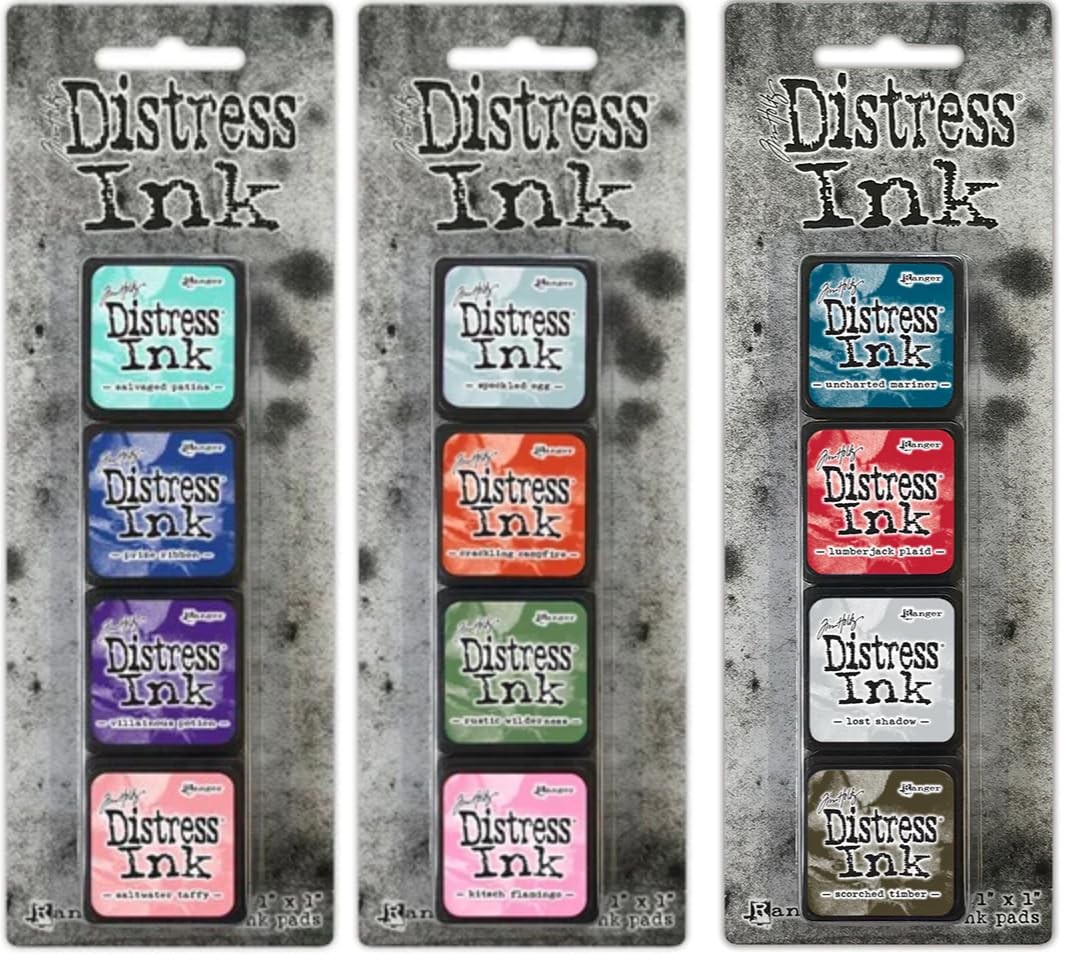 Bundle - Tim Holtz Ranger Ink Mini Distress Ink Pad Sets - 16, 17, and 18 -