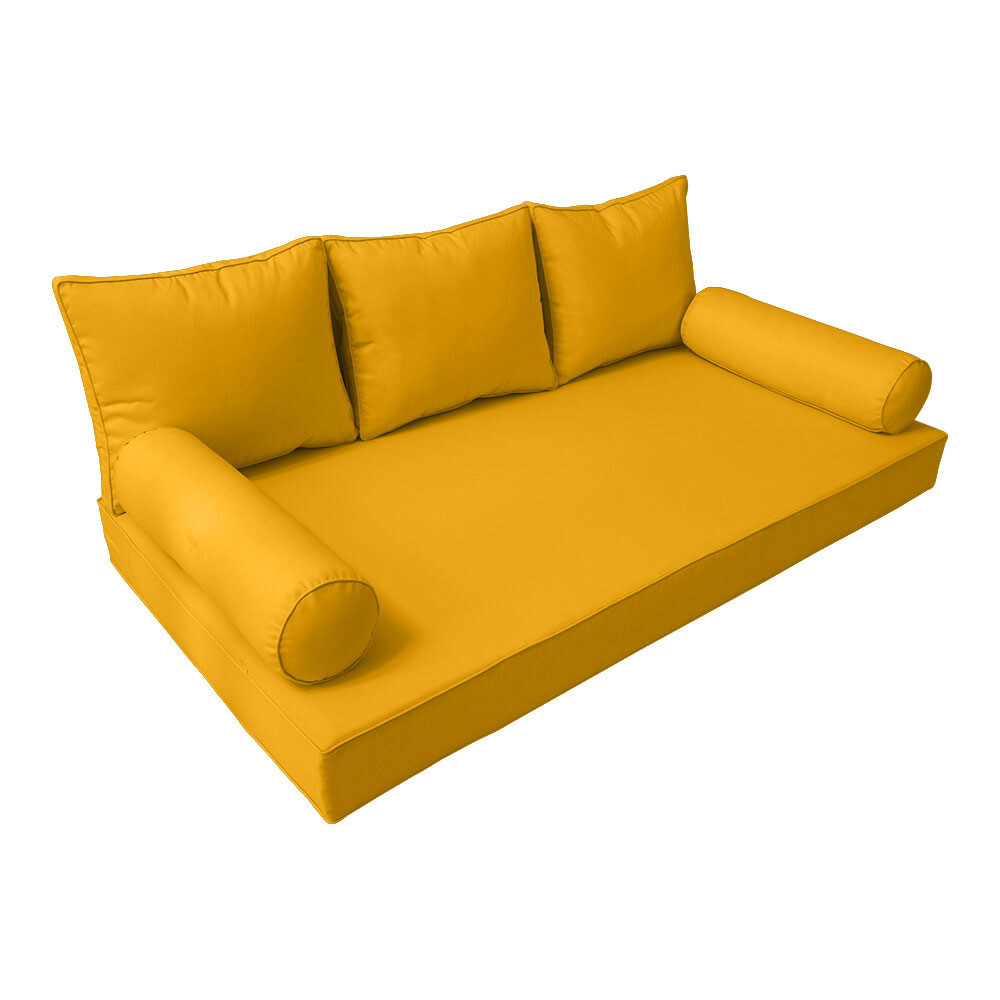 |SLIPCOVER ONLY|S3 Daybed Mattress Bolster Backrest Covers Piped Trim Twin AD108