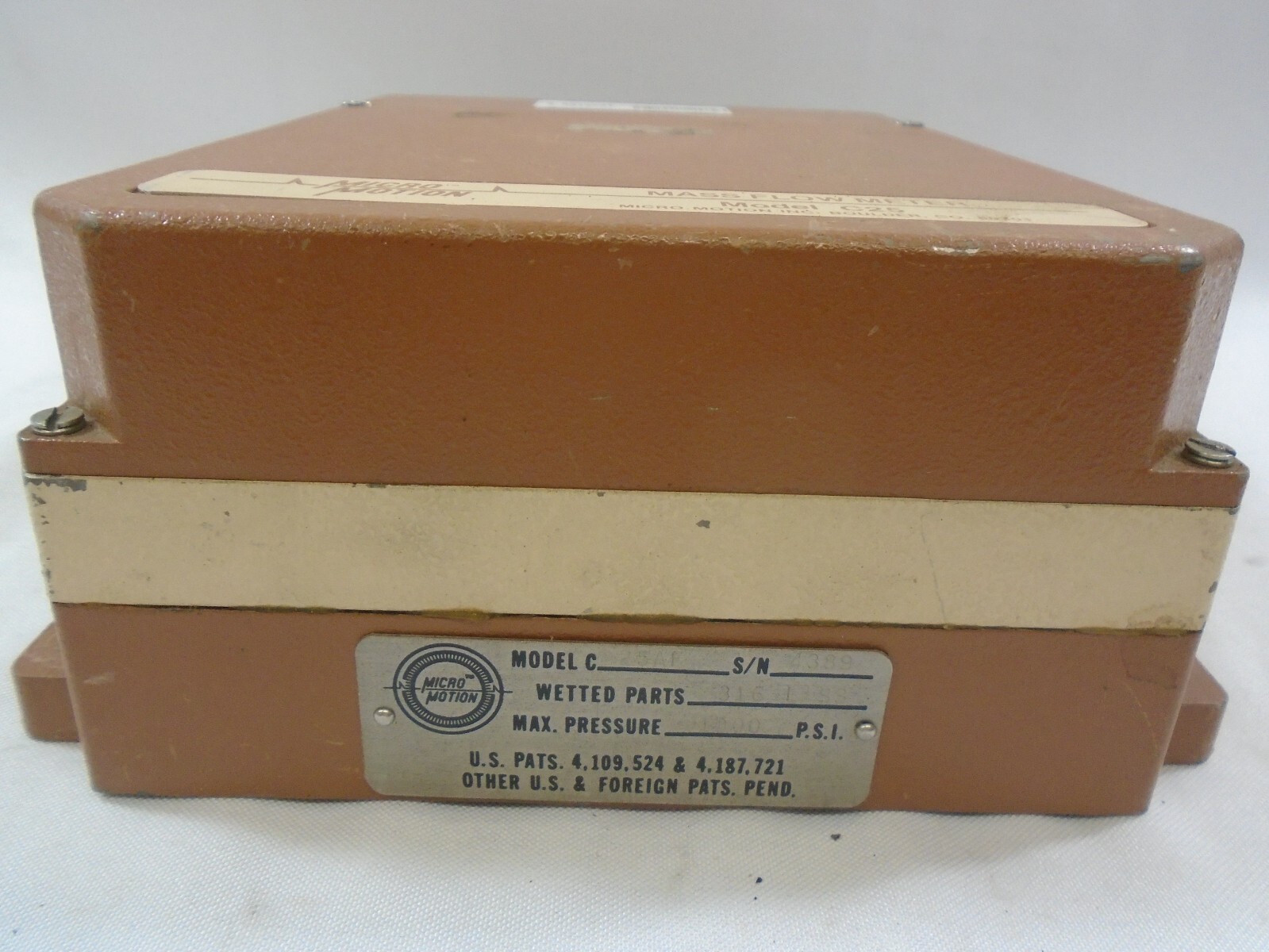 MICRO MOTION C25 MASS FLOW METER 1000PSI C25AF