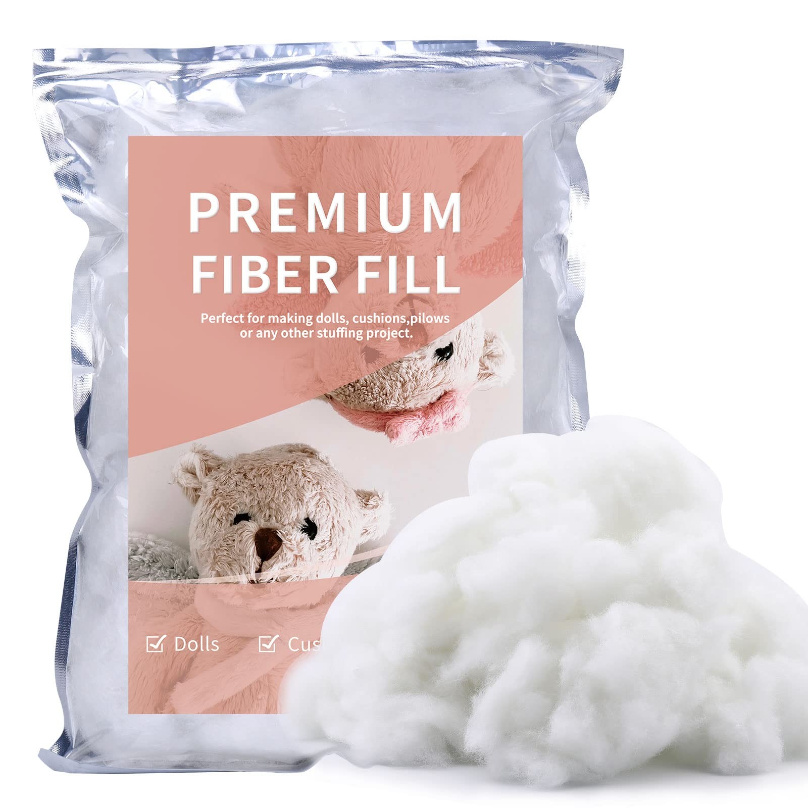 200g/7oz Polyester Poly Filling Stuffing, (1.8oz-1.21 lb) Premium Fiberfill P...